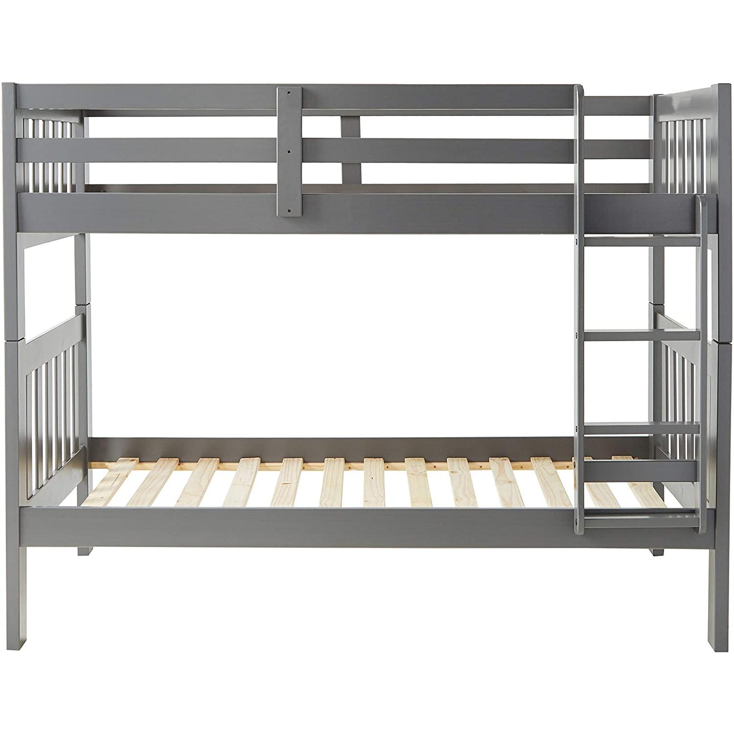  Donco Trading Company 1010-3TTDG Twin over Twin Mission Bunk Bed - Dark Grey IMAGE 2