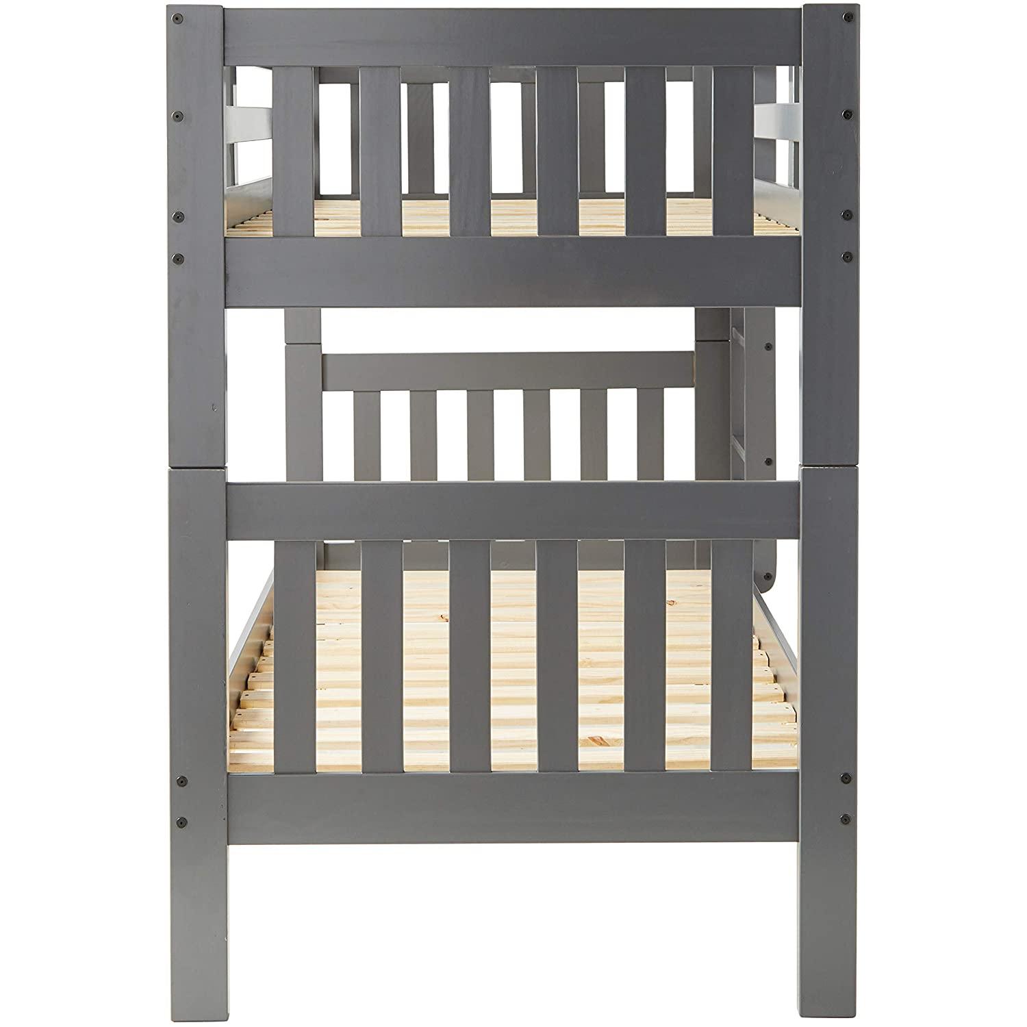  Donco Trading Company 1010-3TTDG Twin over Twin Mission Bunk Bed - Dark Grey IMAGE 3