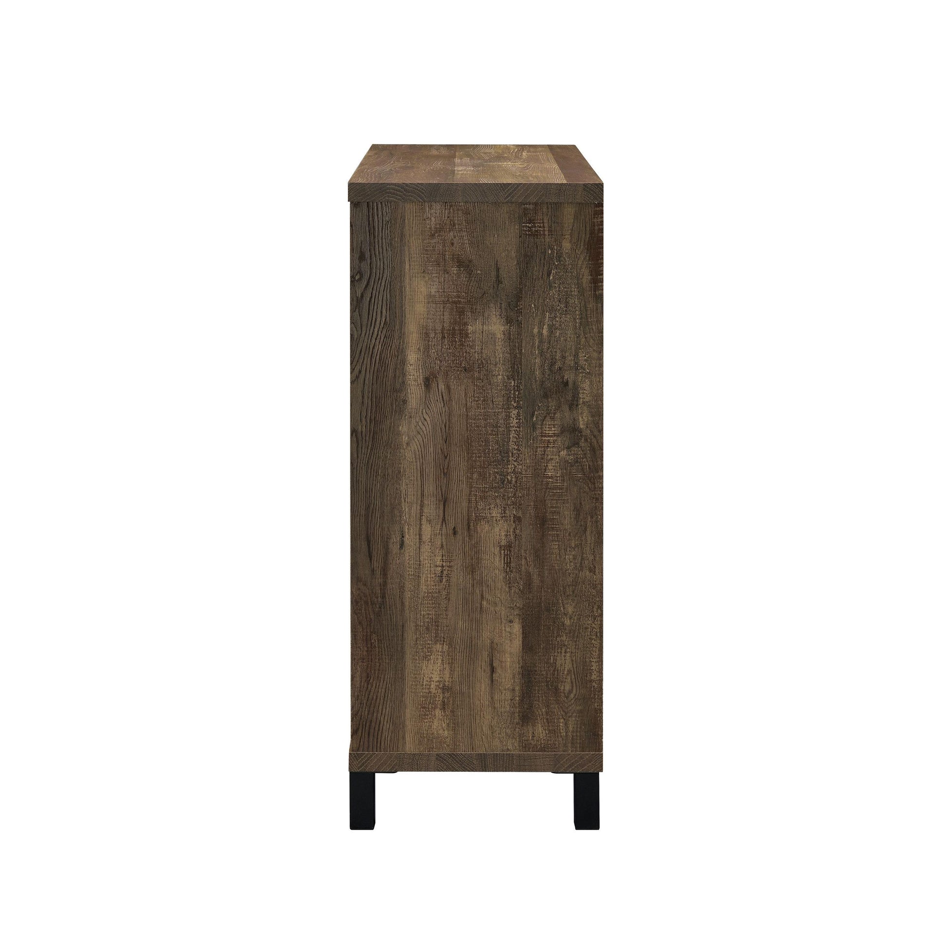  Coaster Furniture Arlington 182852 Sliding Door Home Bar Wine Cabinet - Rustic Oak IMAGE 4