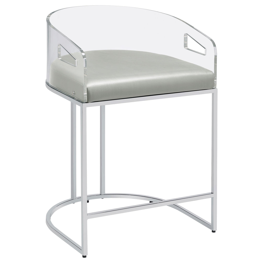  Coaster Furniture Thermosolis 183405 Clear Acrylic Counter Chair - Chrome IMAGE 1