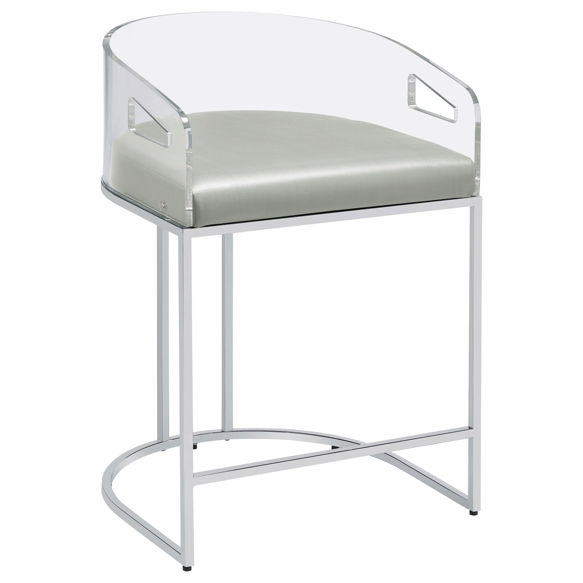  Coaster Furniture Thermosolis 183405 Clear Acrylic Counter Chair - Chrome IMAGE 1