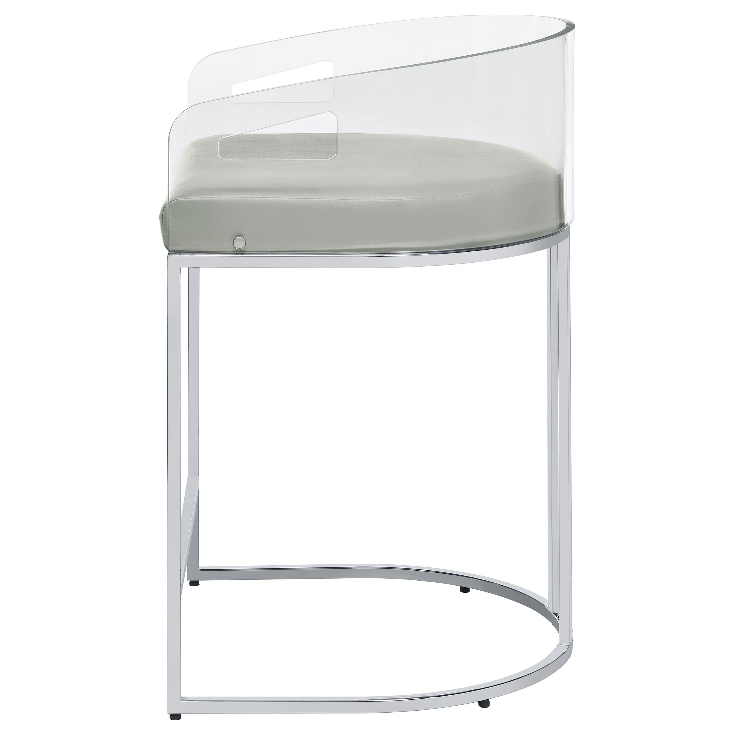  Coaster Furniture Thermosolis 183405 Clear Acrylic Counter Chair - Chrome IMAGE 4