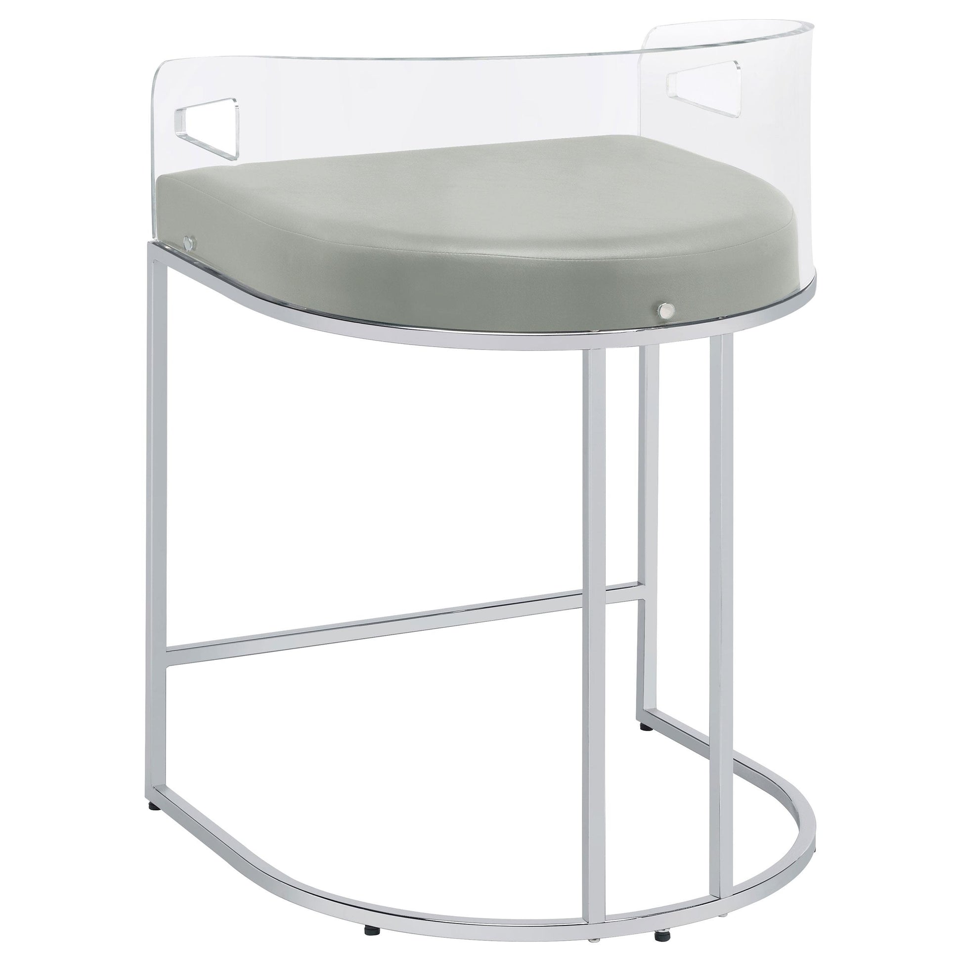  Coaster Furniture Thermosolis 183405 Clear Acrylic Counter Chair - Chrome IMAGE 5