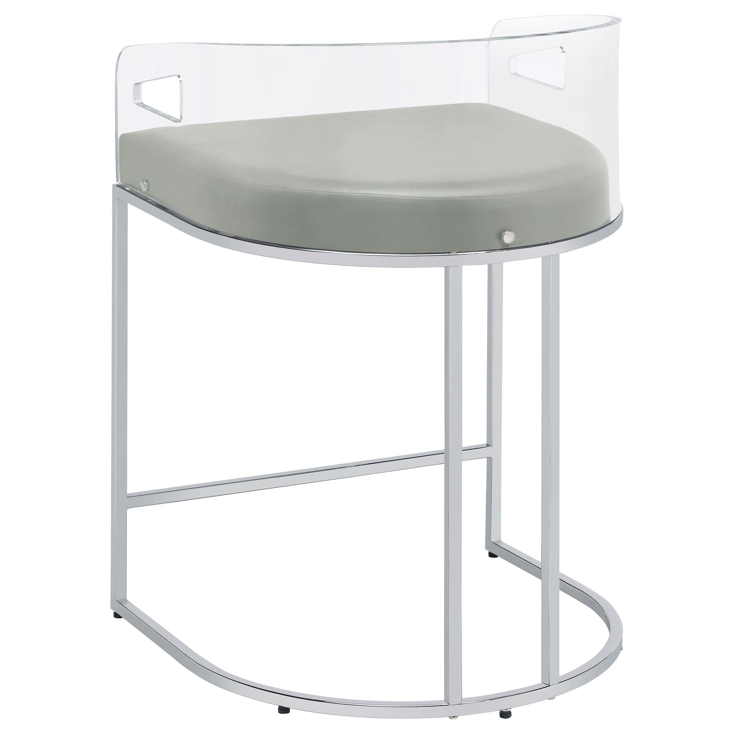  Coaster Furniture Thermosolis 183405 Clear Acrylic Counter Chair - Chrome IMAGE 5