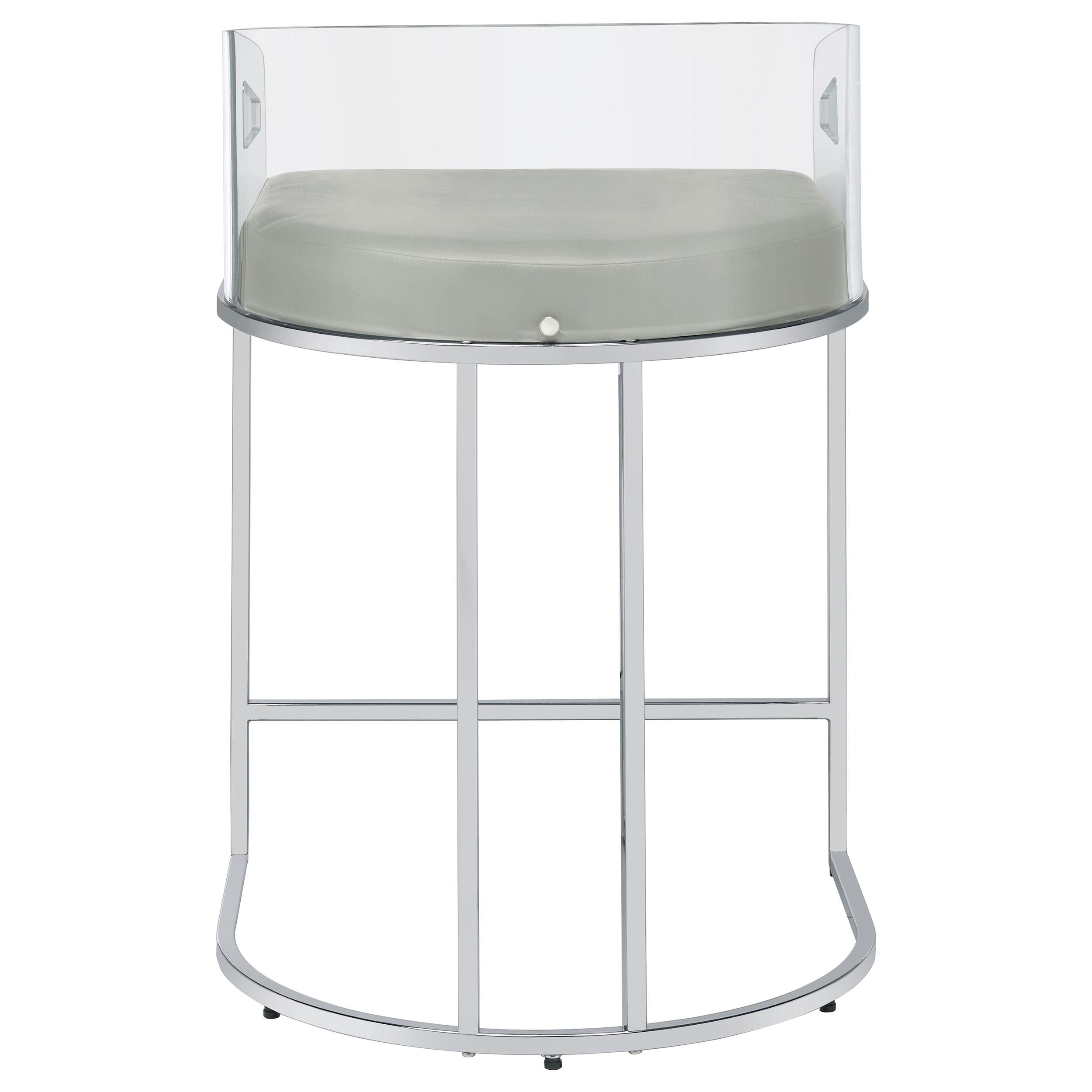  Coaster Furniture Thermosolis 183405 Clear Acrylic Counter Chair - Chrome IMAGE 6