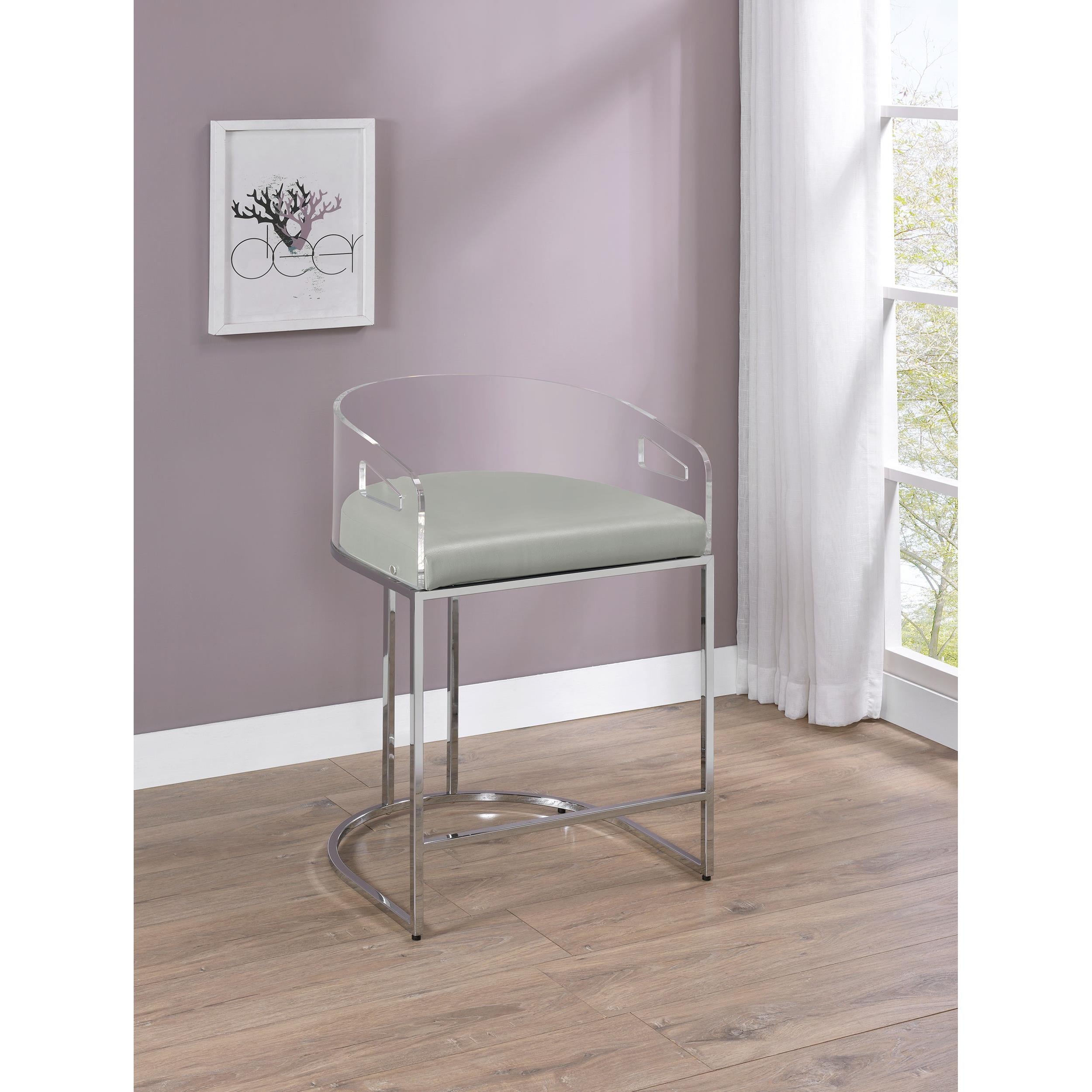  Coaster Furniture Thermosolis 183405 Clear Acrylic Counter Chair - Chrome IMAGE 9