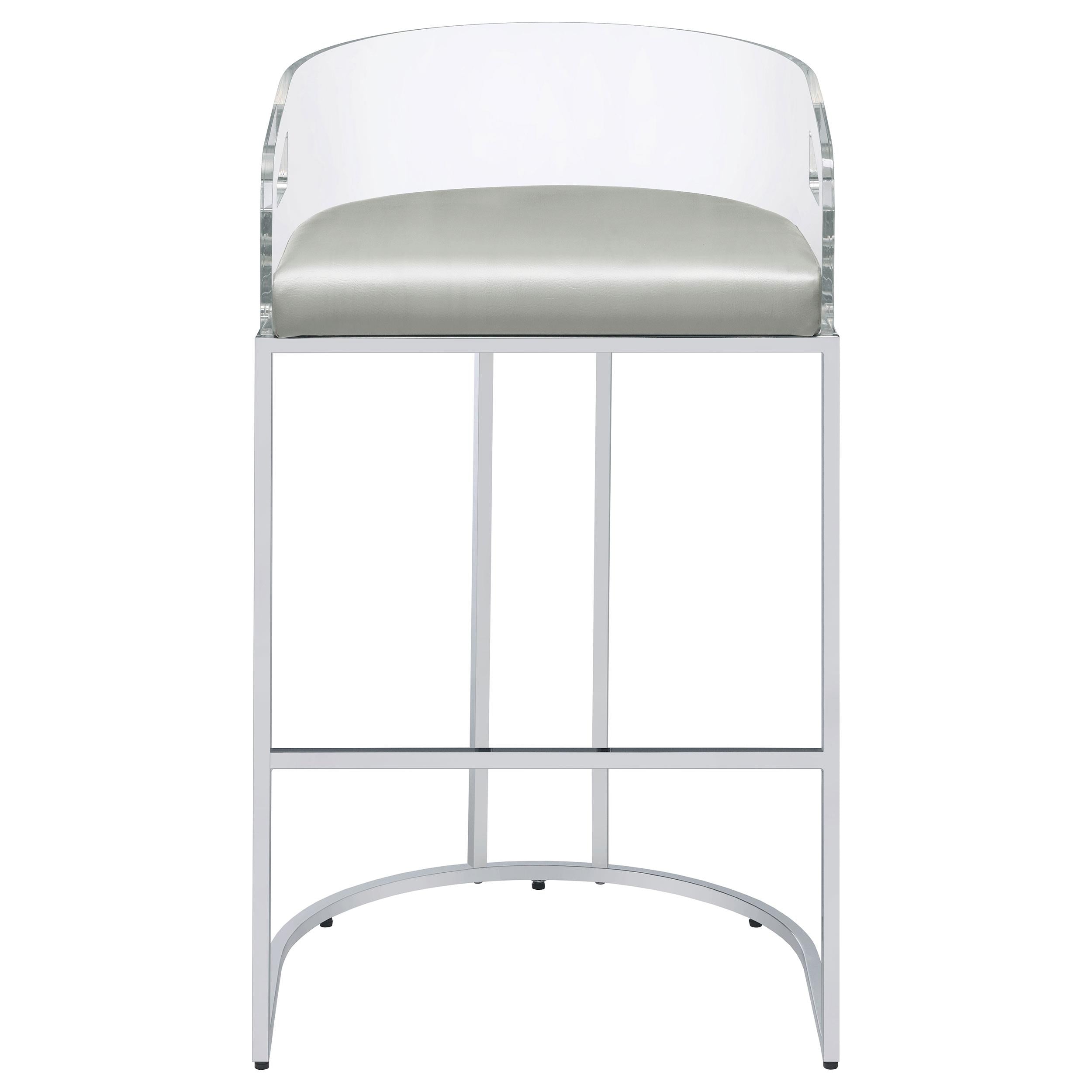  Coaster Furniture Thermosolis 183406 Clear Acrylic Bar Chair - Chrome IMAGE 2