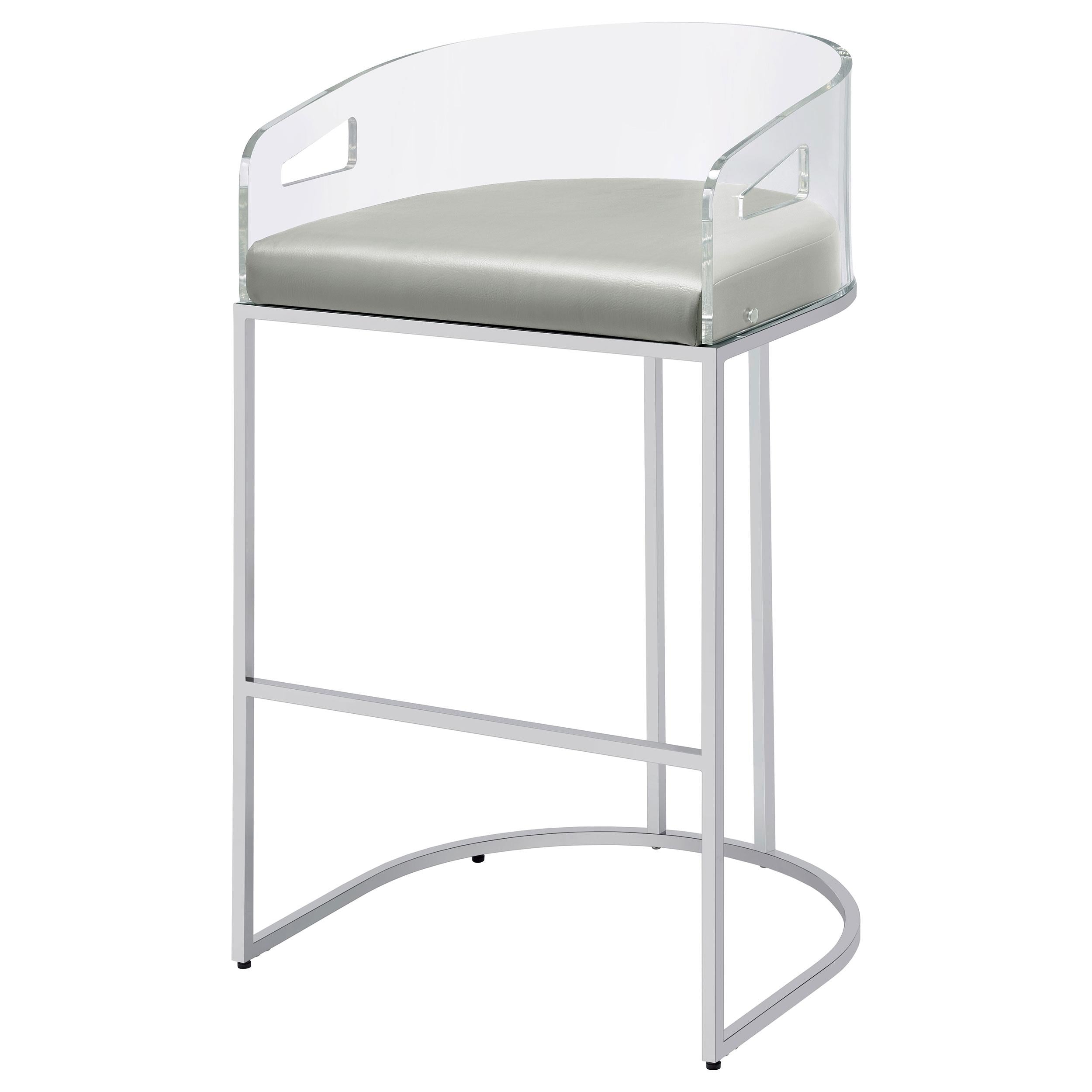  Coaster Furniture Thermosolis 183406 Clear Acrylic Bar Chair - Chrome IMAGE 3
