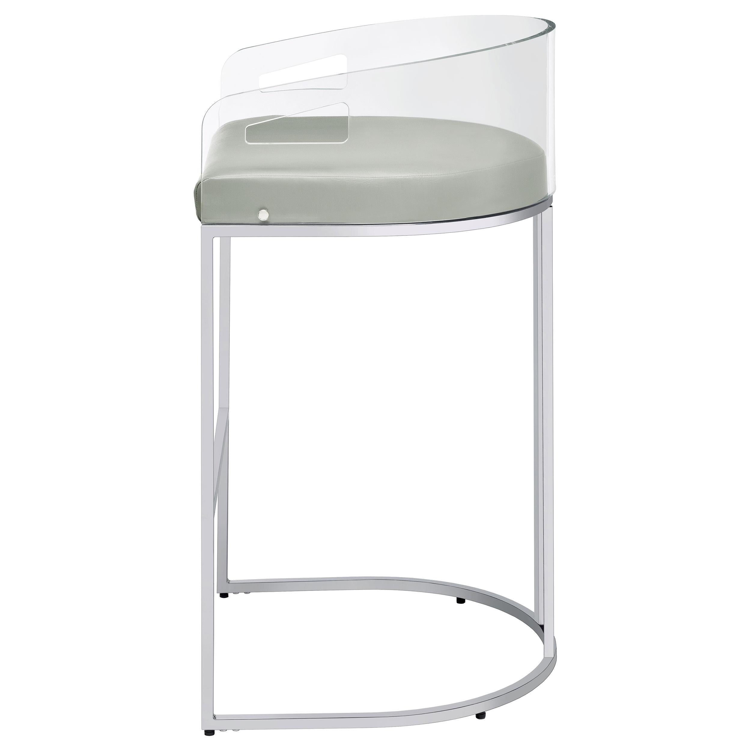  Coaster Furniture Thermosolis 183406 Clear Acrylic Bar Chair - Chrome IMAGE 4