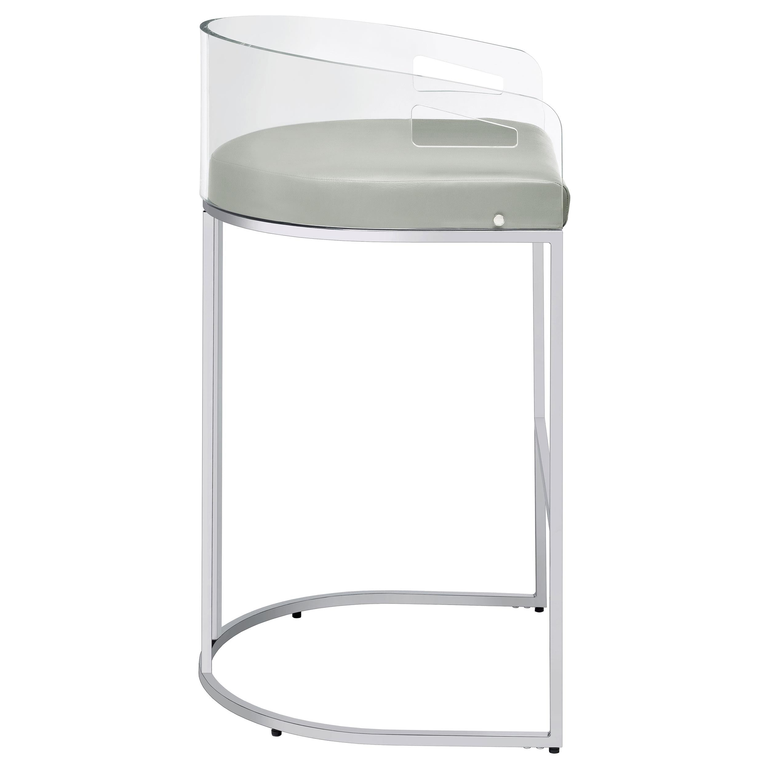  Coaster Furniture Thermosolis 183406 Clear Acrylic Bar Chair - Chrome IMAGE 8