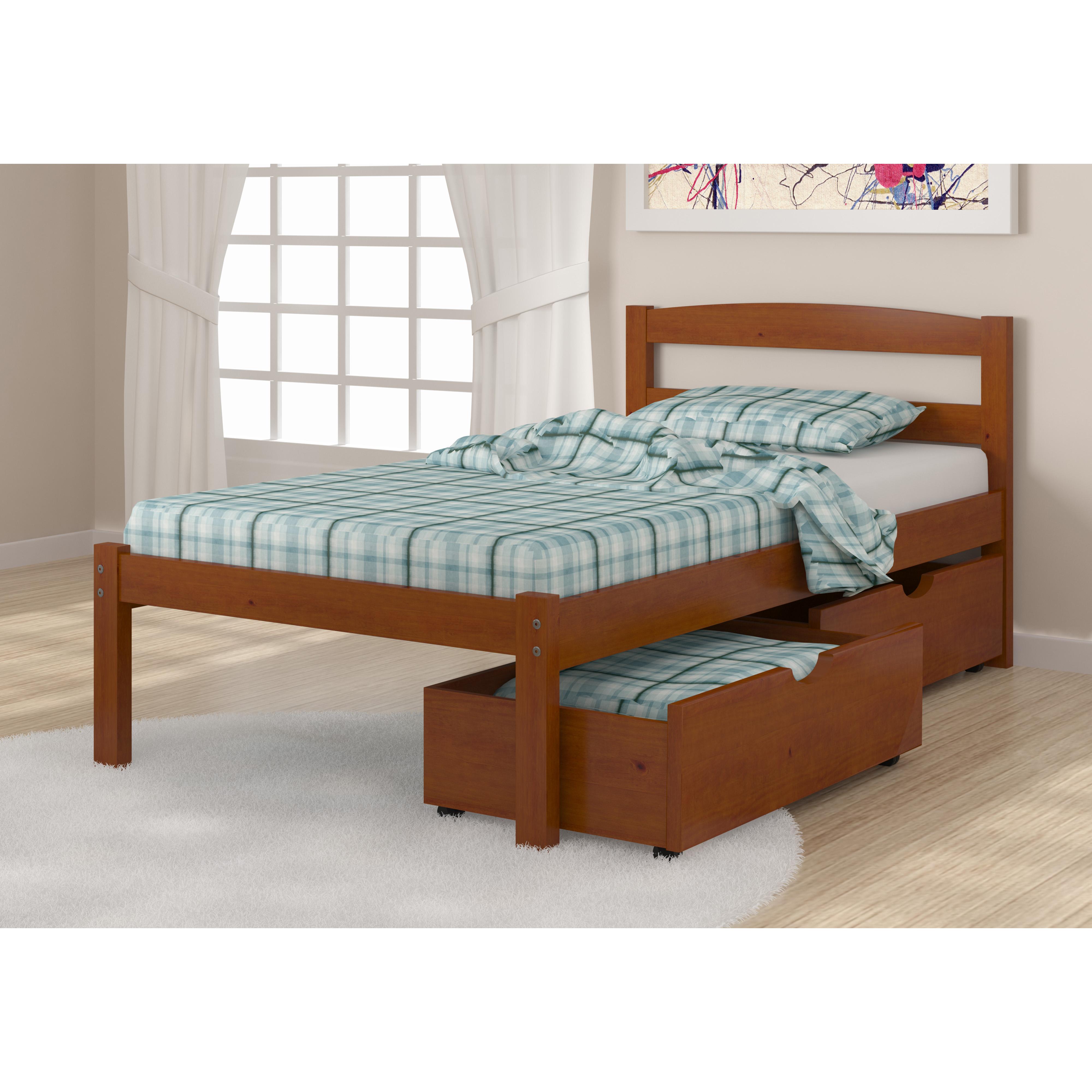  Donco Trading Company Econo 575-TE_505-E Twin Econo Bed With Storage - Light Espresso IMAGE 1