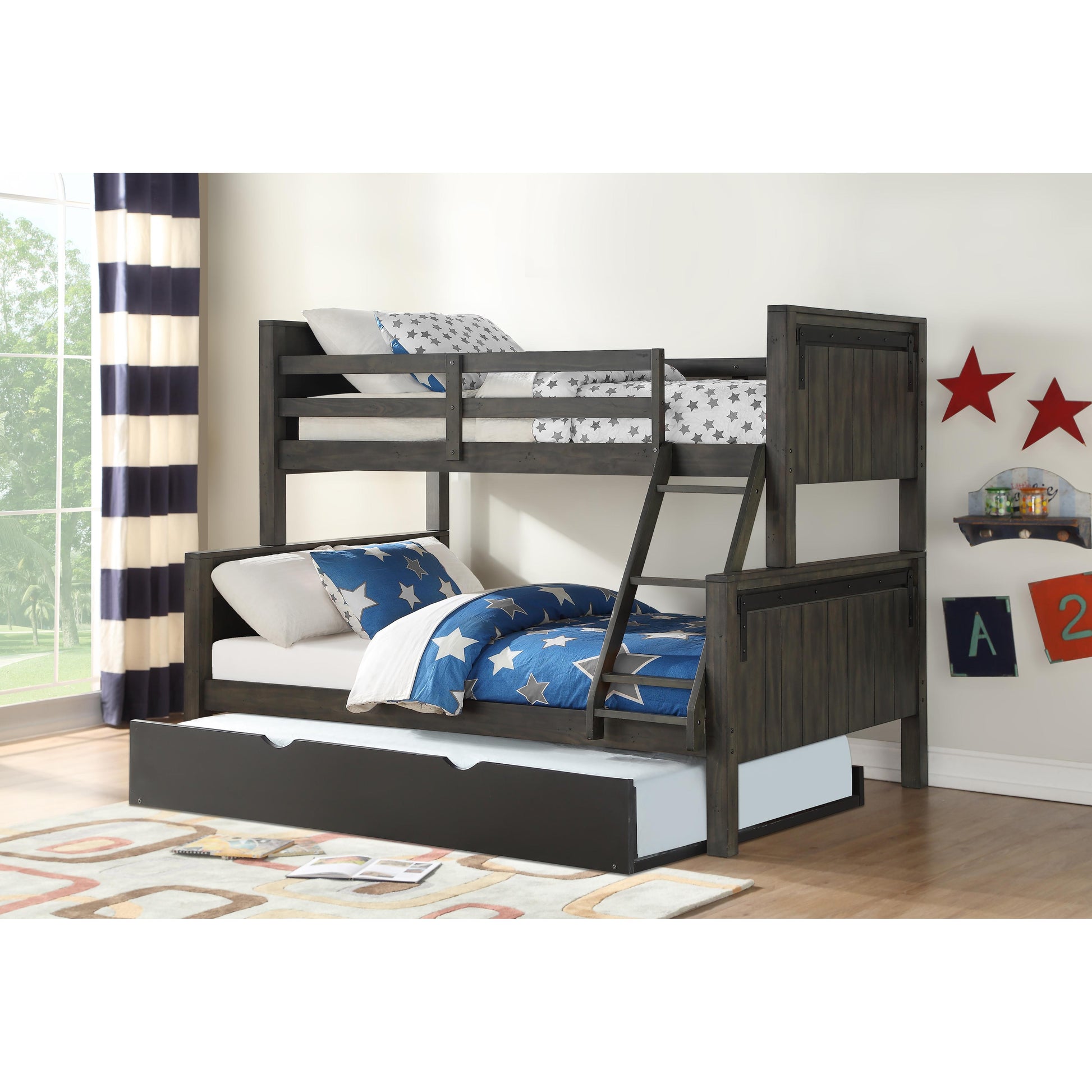  Donco Trading Company 503-BK Twin Trundle Bed - Black IMAGE 3