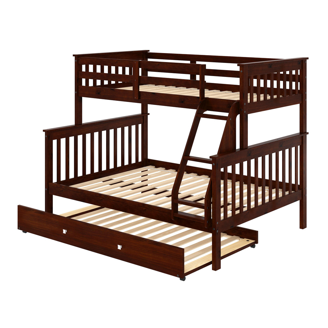  Donco Trading Company 503-CP Twin Trundle Bed - Cappuccino IMAGE 1