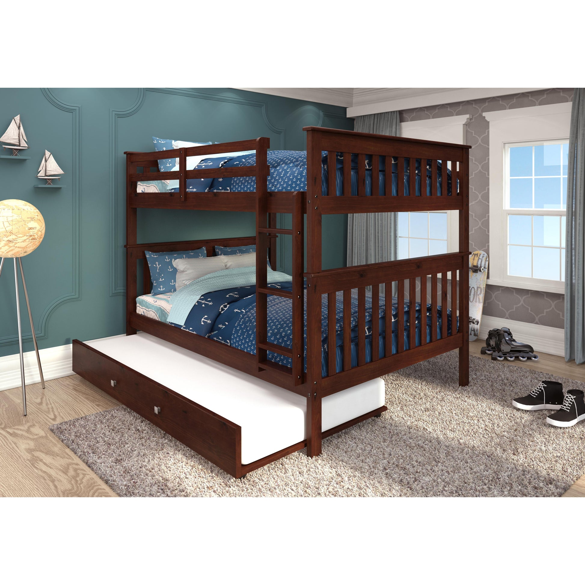  Donco Trading Company 503-CP Twin Trundle Bed - Cappuccino IMAGE 6