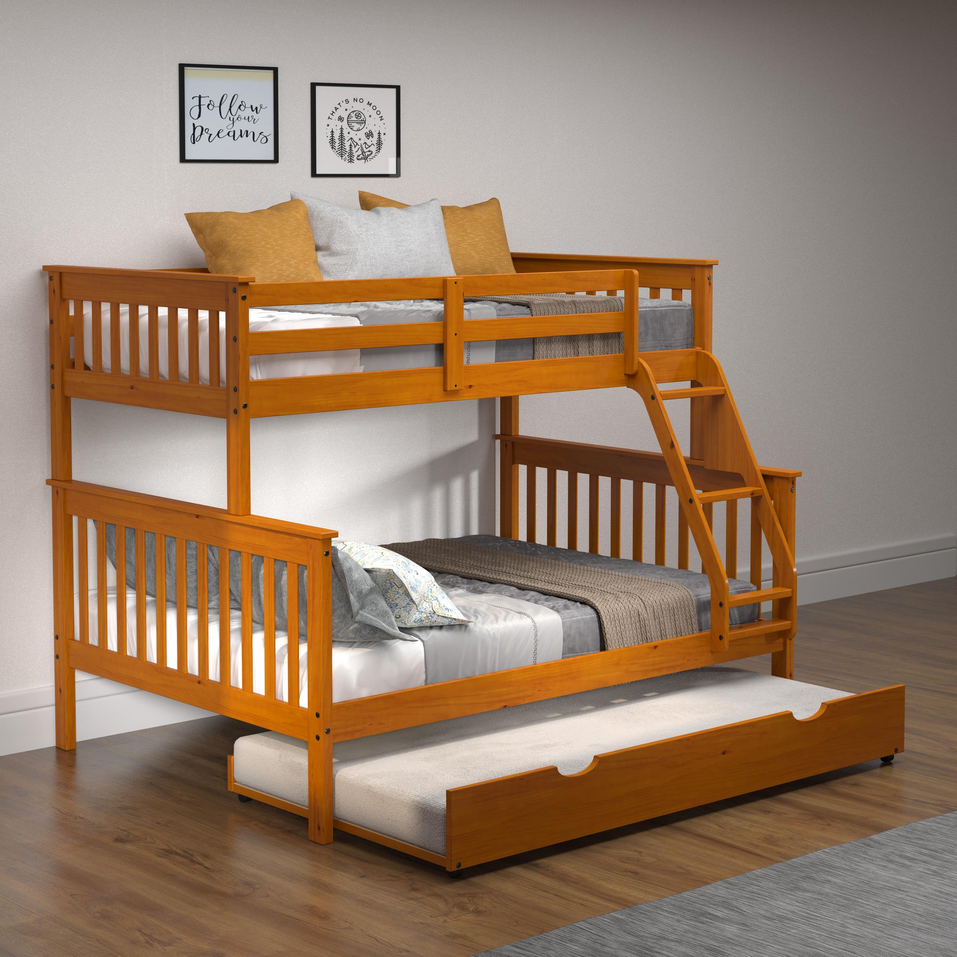  Donco Trading Company 503-H Twin Trundle Bed - Honey IMAGE 3