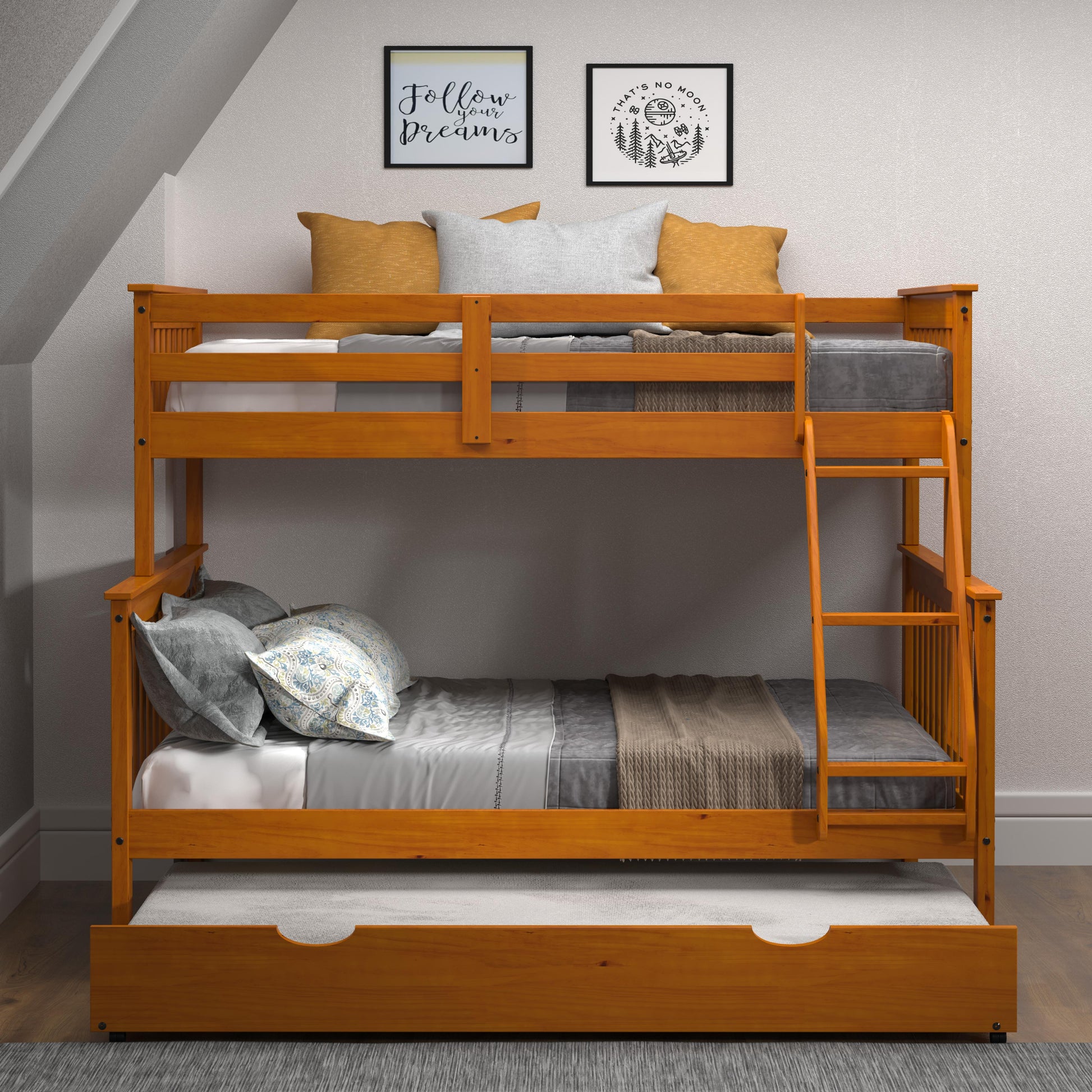  Donco Trading Company 503-H Twin Trundle Bed - Honey IMAGE 4