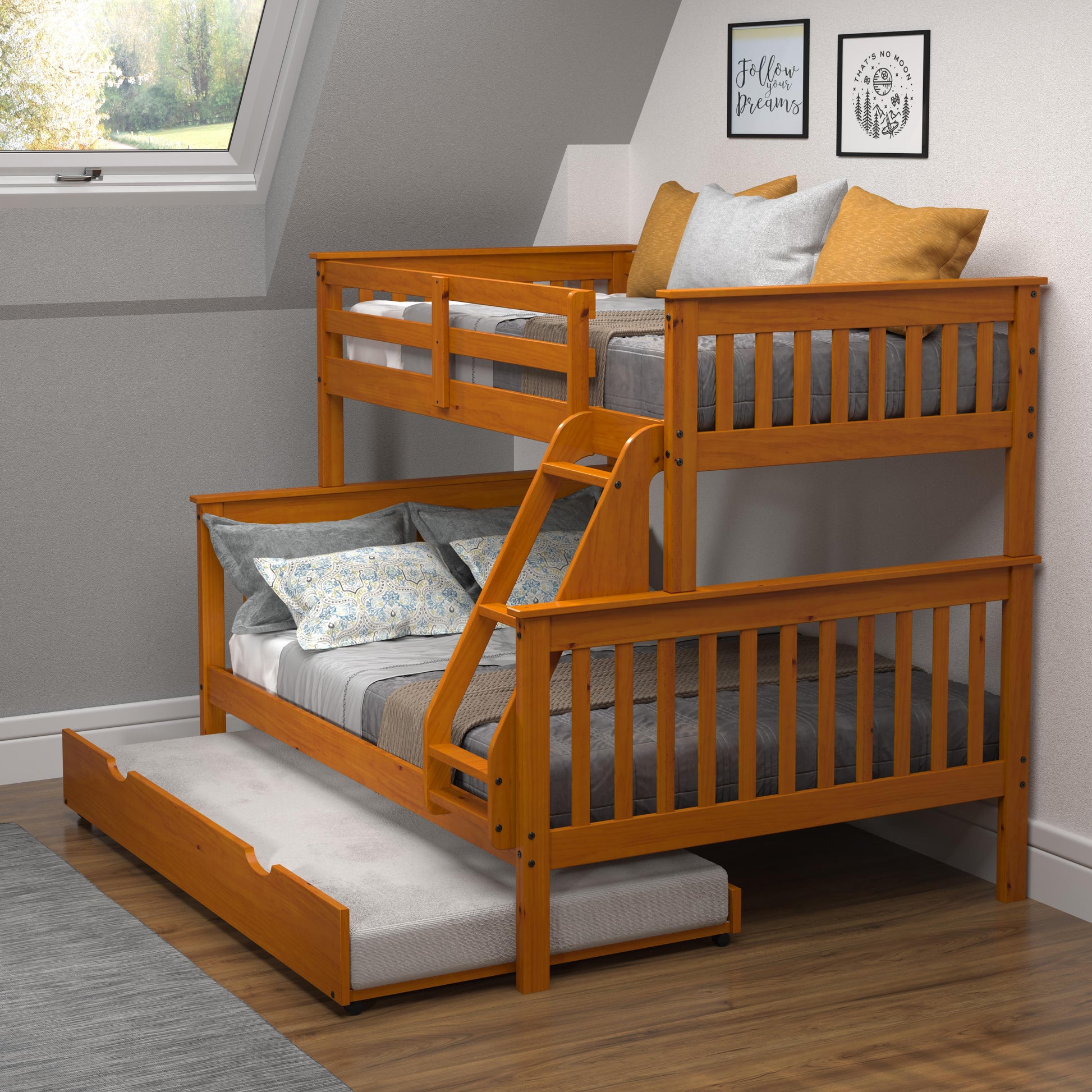  Donco Trading Company 503-H Twin Trundle Bed - Honey IMAGE 5