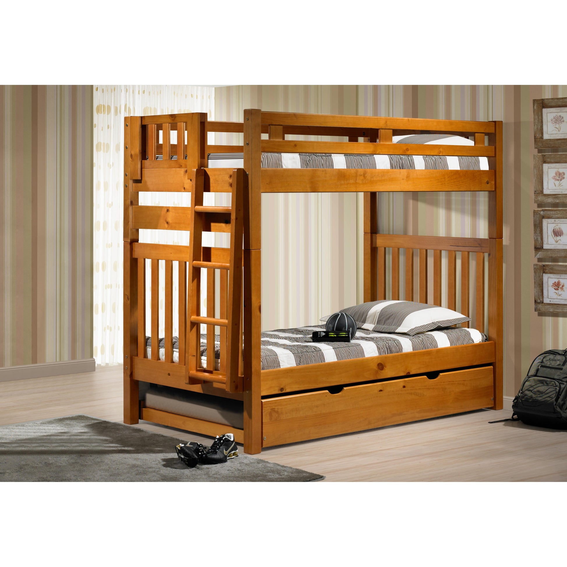  Donco Trading Company 503-H Twin Trundle Bed - Honey IMAGE 6