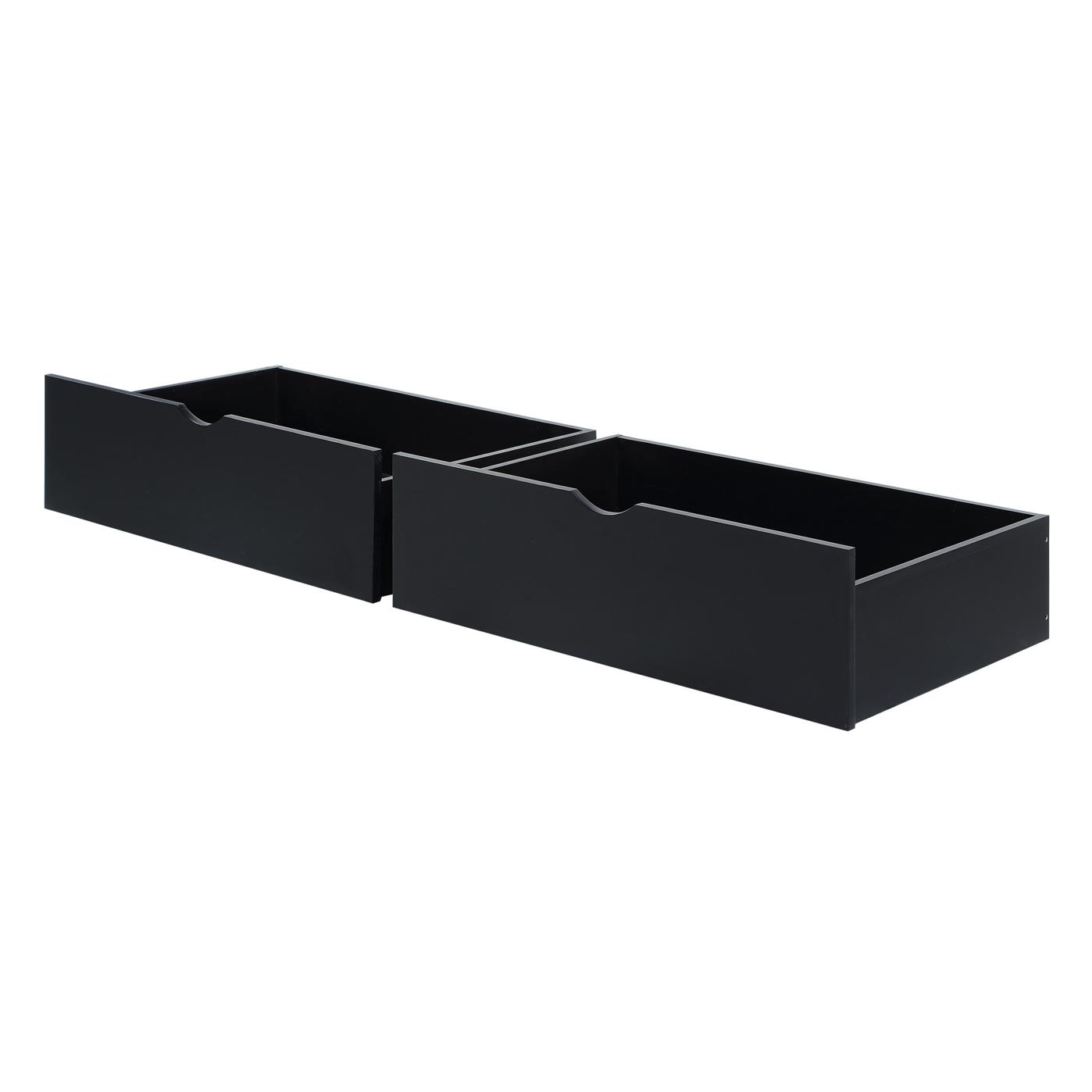  Donco Trading Company 505-BK Dual Underbed Drawers - Black IMAGE 1