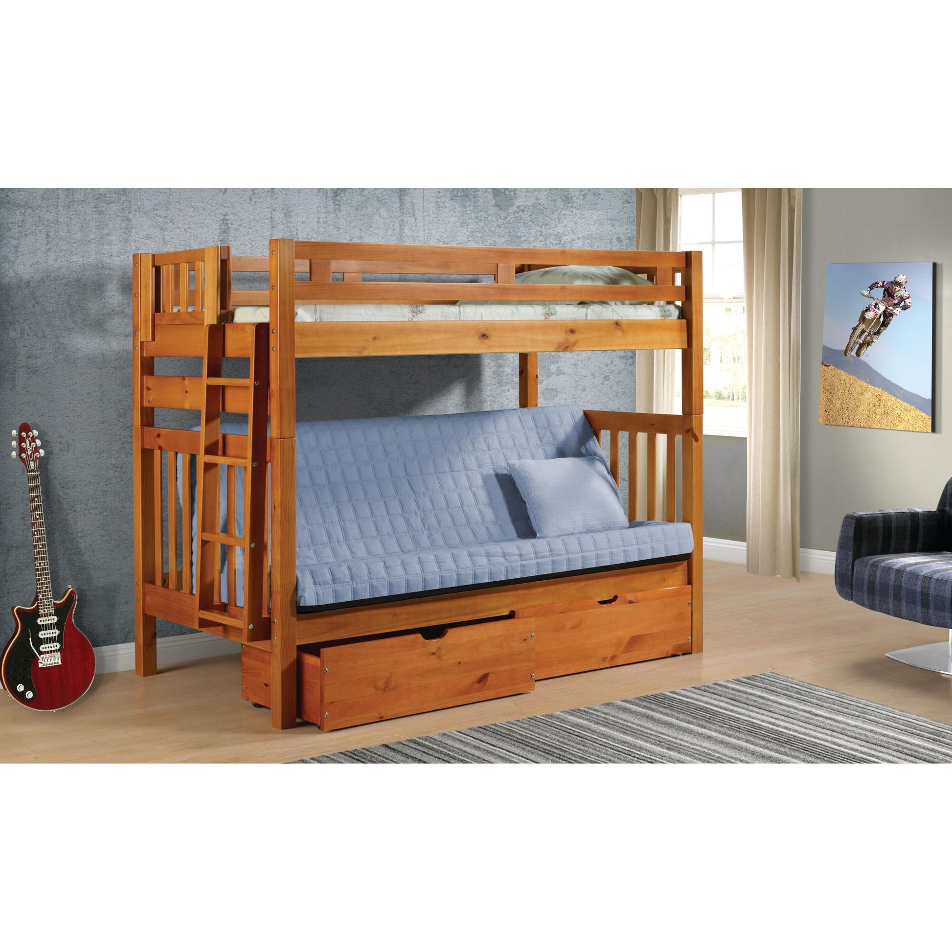  Donco Trading Company 505-H Dual Underbed Drawers - Honey IMAGE 4