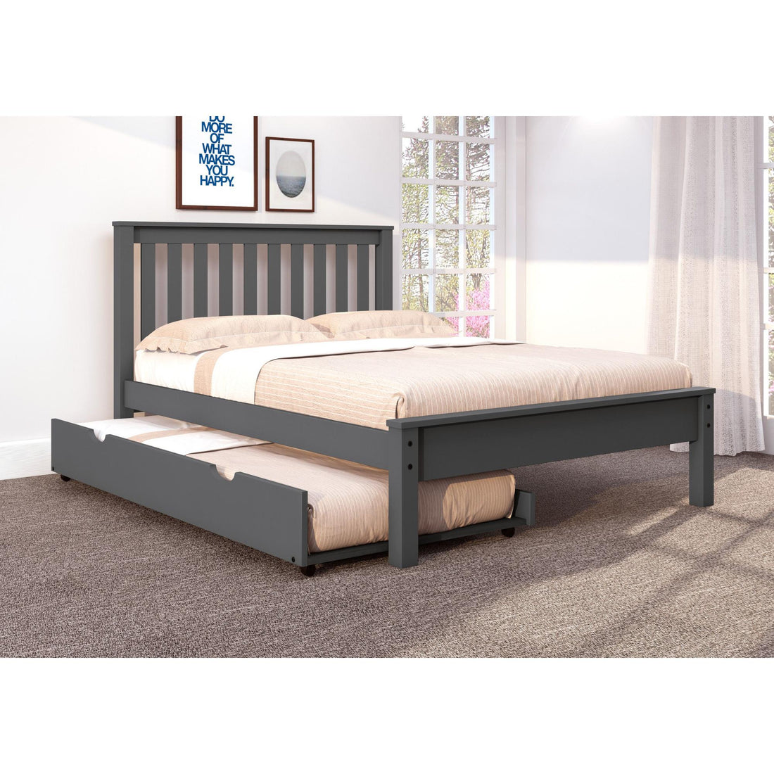  Donco Trading Company Contempo 500-FCP_503-CP Full Bed with Trundle Bed - Dark Cappuccino IMAGE 1