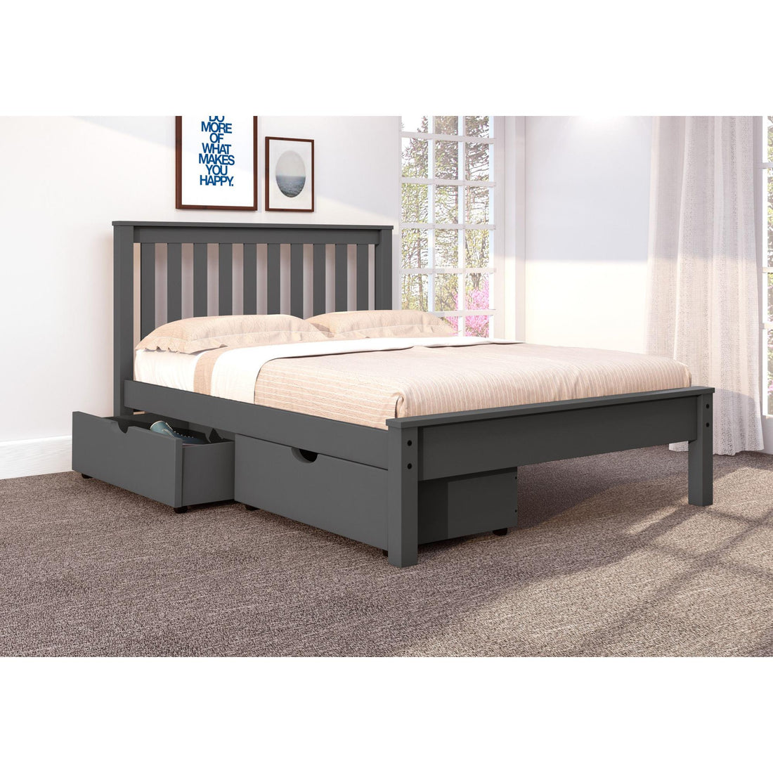 Donco Trading Company Contempo 500-FCP_505-CP Full Bed with Dual Underbed Drawers - D. Cappuccino IMAGE 1