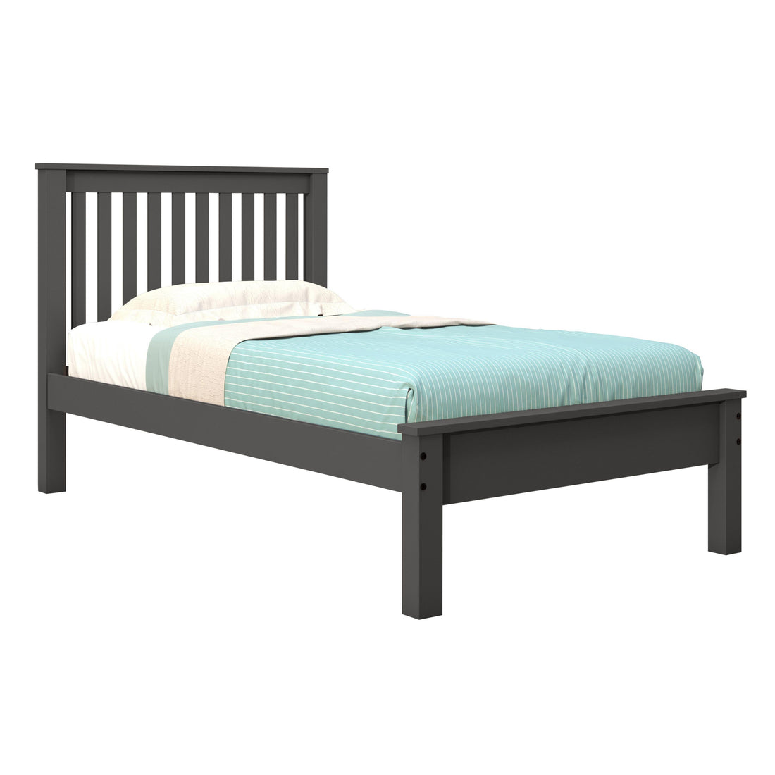  Donco Trading Company Contempo 500-TDG Twin Bed - Dark Grey IMAGE 1