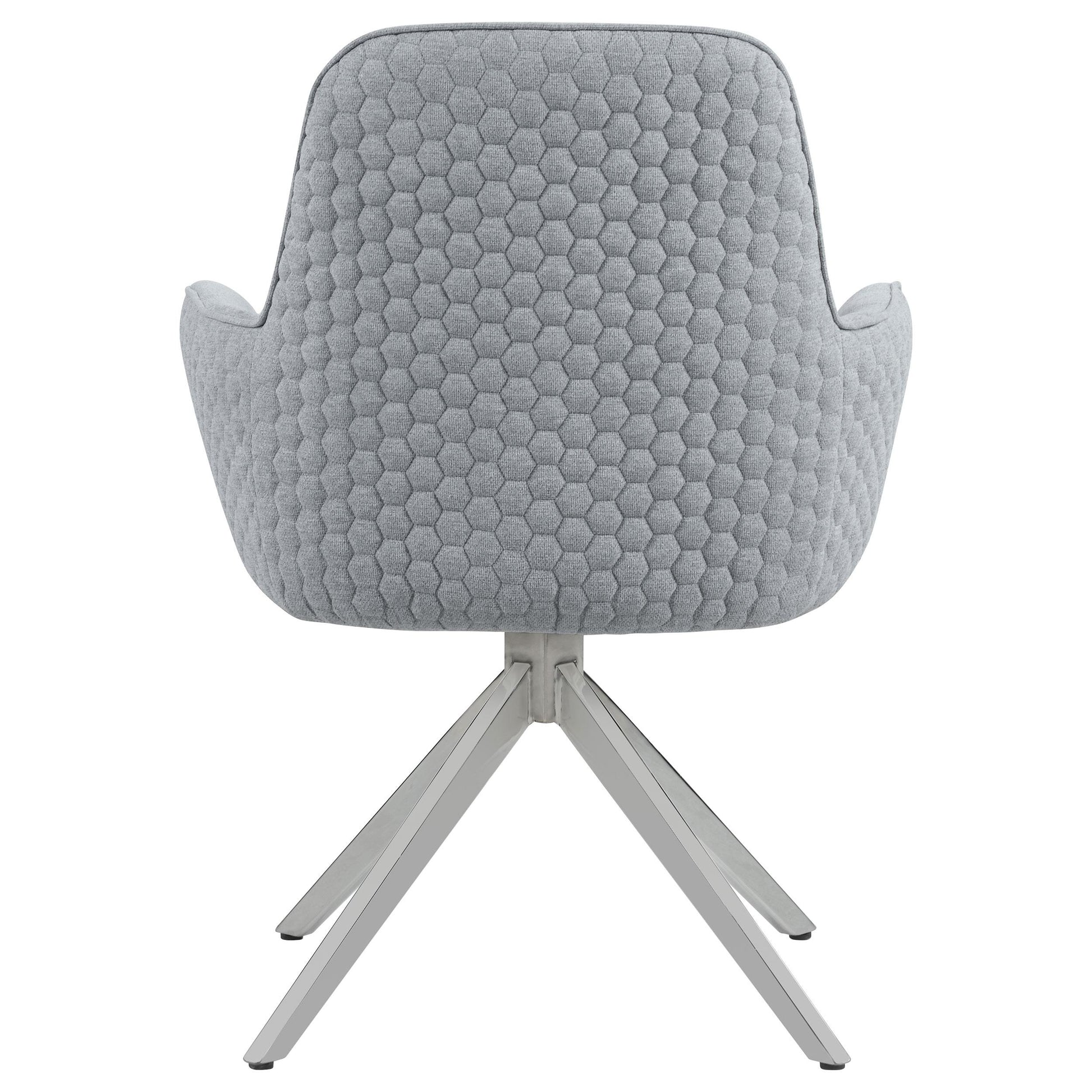  Coaster Furniture Abby 110322 Fabric Upholstered Swivel Dining Arm Chair - Light Grey IMAGE 6
