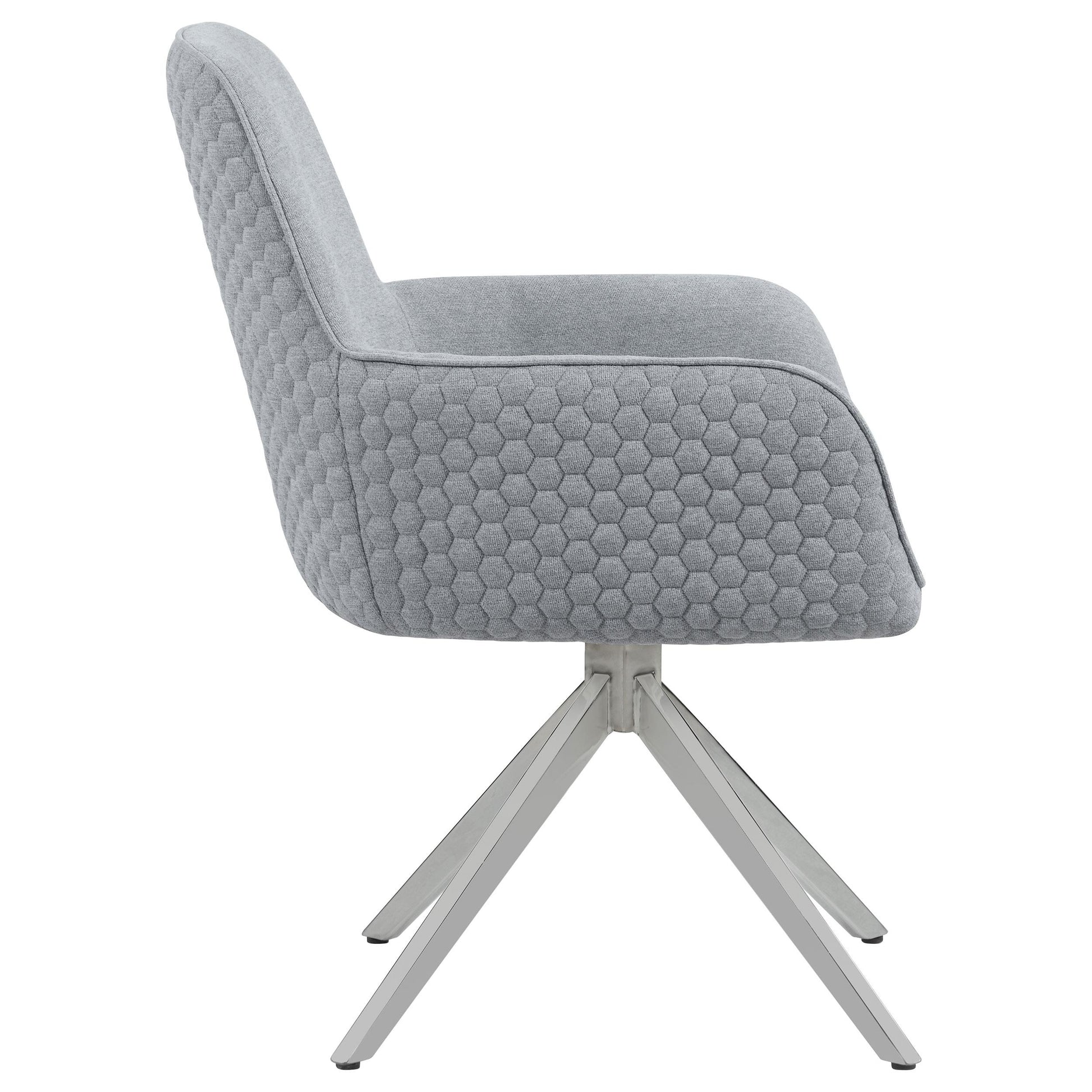  Coaster Furniture Abby 110322 Fabric Upholstered Swivel Dining Arm Chair - Light Grey IMAGE 8
