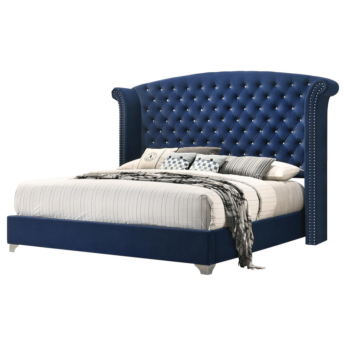  Size_Queen  -- Melody Upholstered Platform Bed IMAGE 1
