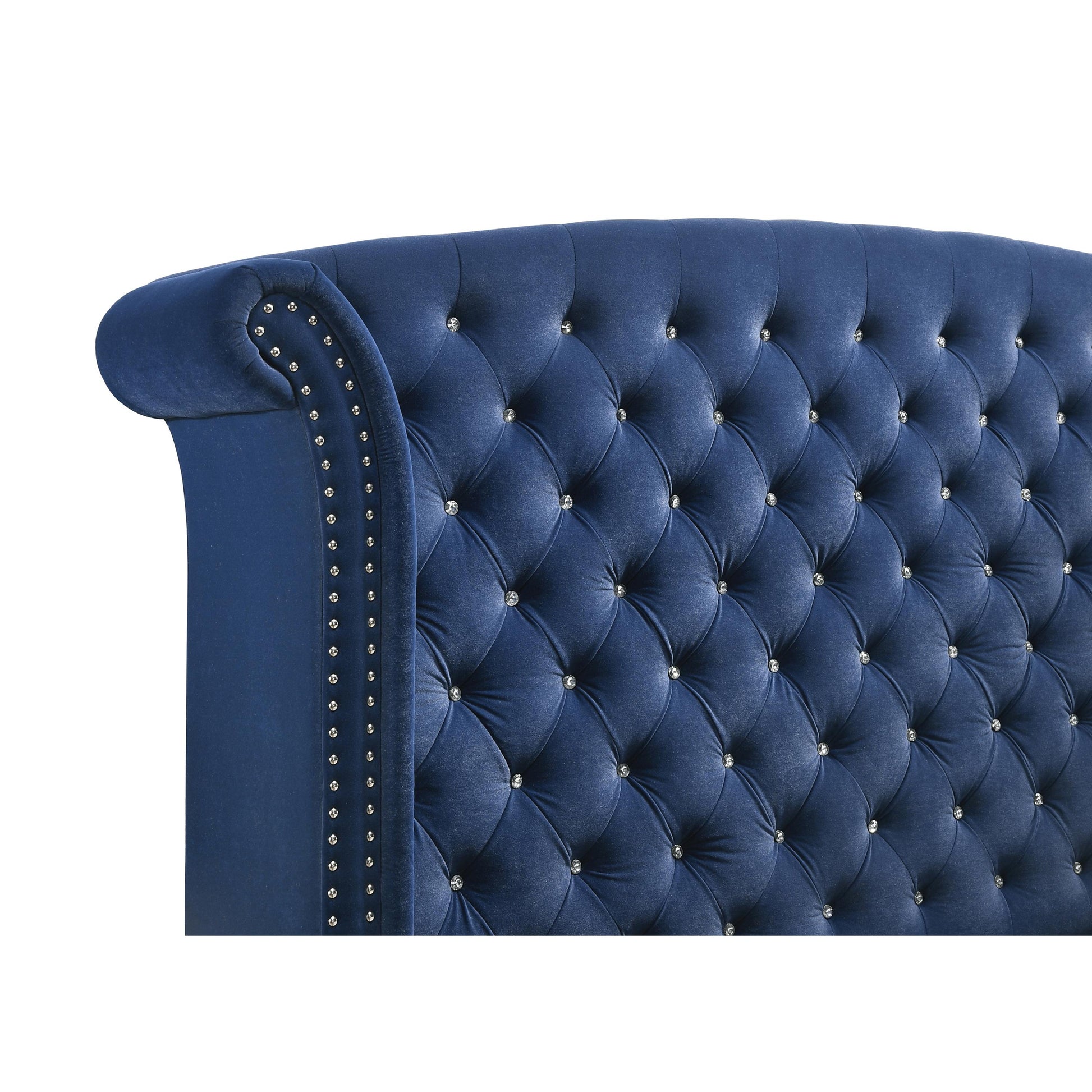  Size_King  -- Melody 223371KE Upholstered Eastern King Wingback Bed - Pacific Blue IMAGE 2