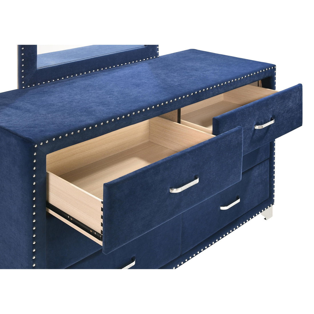  Coaster Furniture Melody 223373 6-Drawer Upholstered Dresser - Pacific Blue IMAGE 1