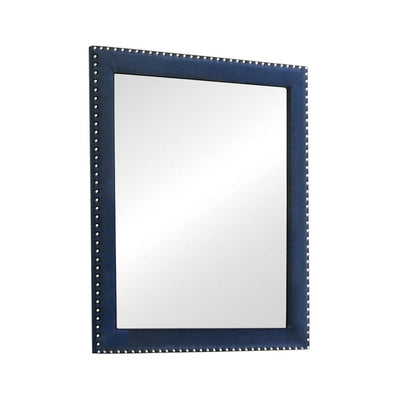  Coaster Furniture Melody 223374 Upholstered Dresser Mirror - Pacific Blue IMAGE 1