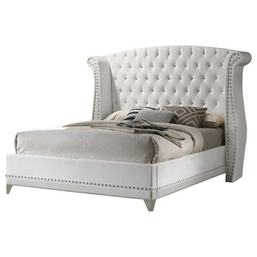  Size_Queen  -- Coaster Furniture Barzini Upholstered Platform Bed IMAGE 1