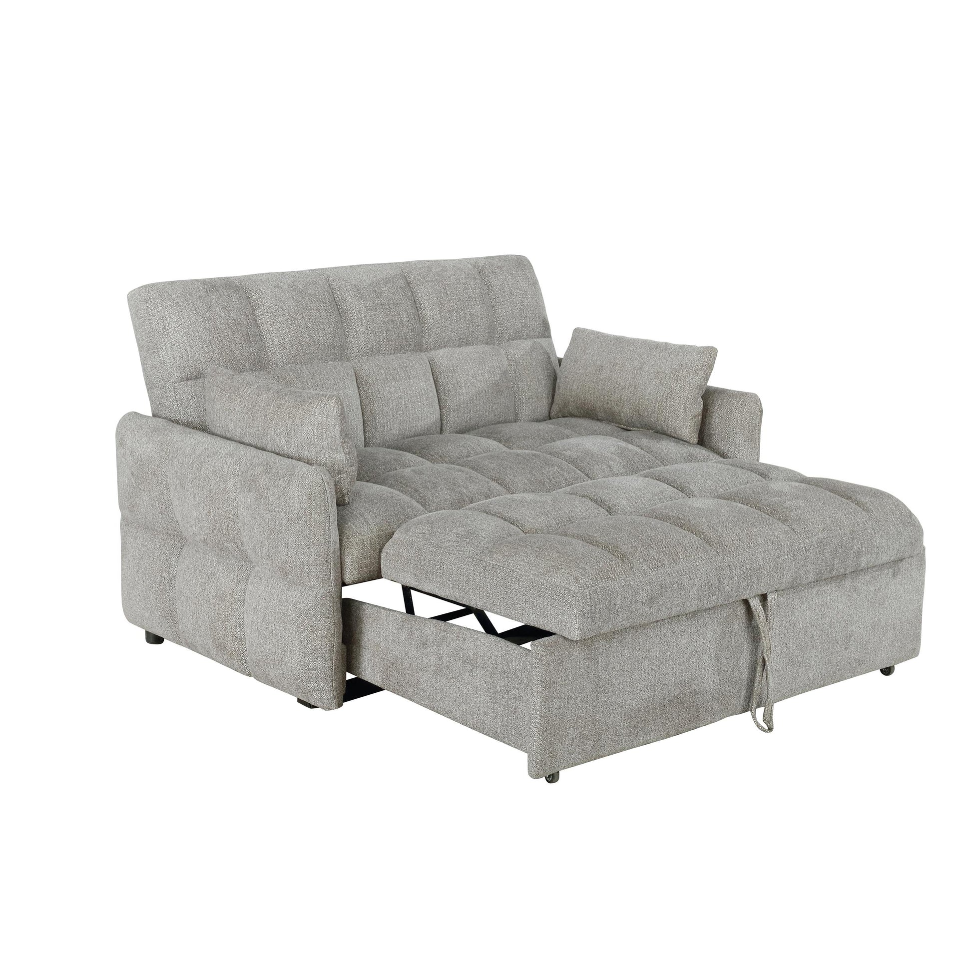  Coaster Furniture Cotswold 508307 Upholstered Convertible Sleeper Sofa Bed - Light Grey IMAGE 2