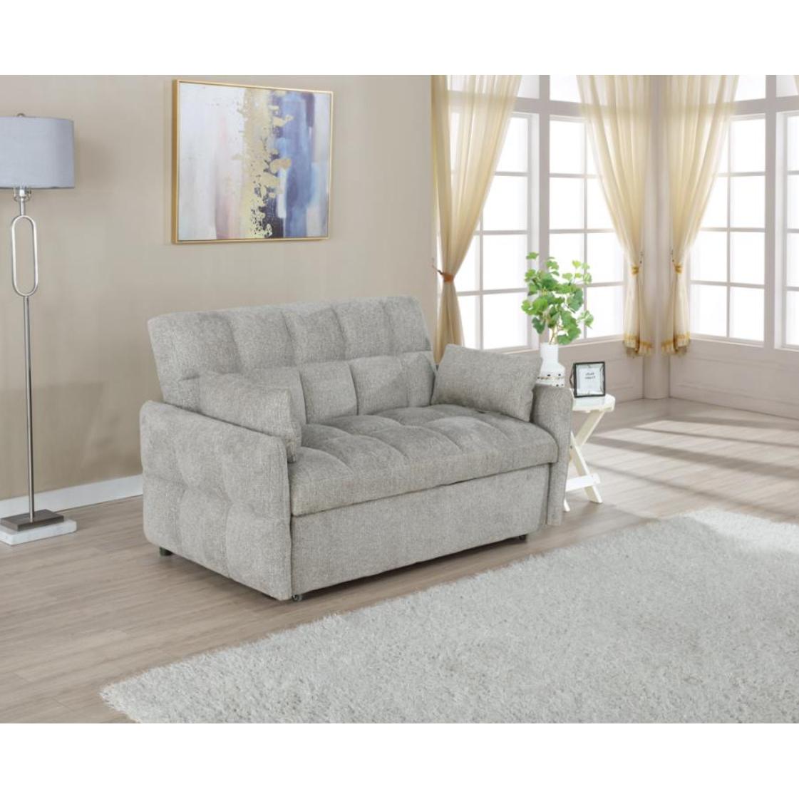  Coaster Furniture Cotswold 508307 Upholstered Convertible Sleeper Sofa Bed - Light Grey IMAGE 4