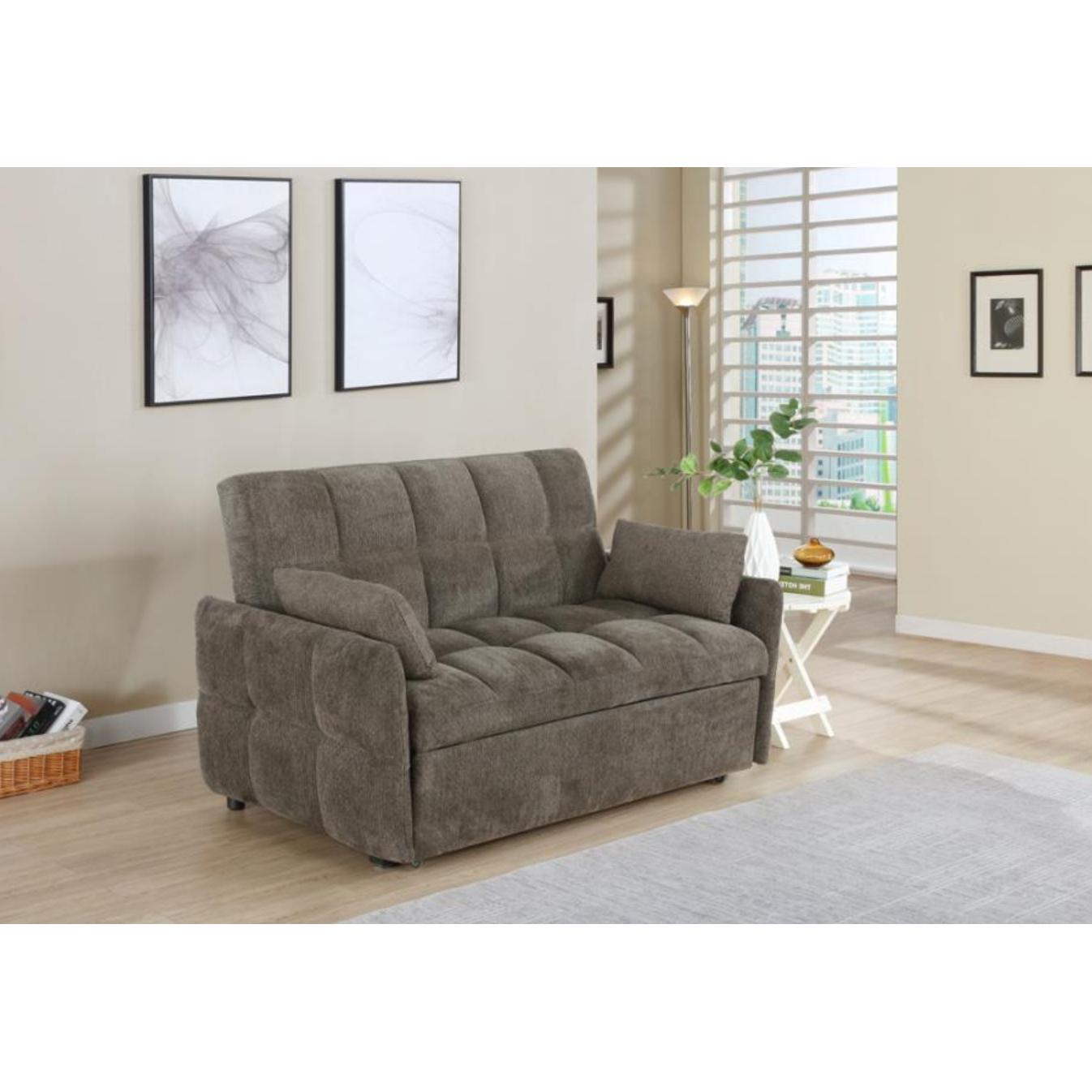  Coaster Furniture Cotswold 508308 Upholstered Convertible Sleeper Sofa Bed - Dark Grey IMAGE 4