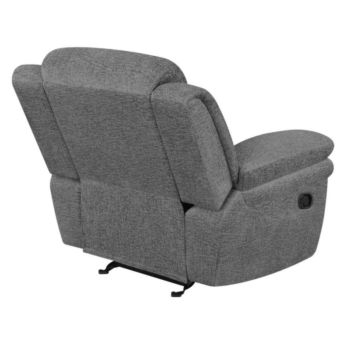  Coaster Furniture Bahrain 609543 Upholstered Glider Recliner - Charcoal IMAGE 6
