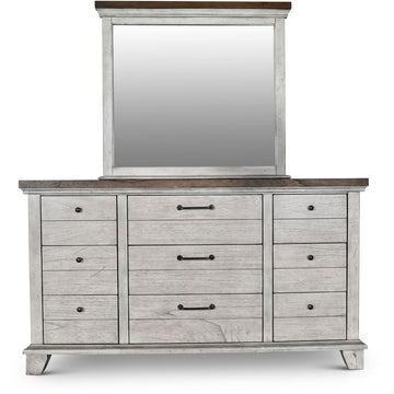  Steve Silver Furniture Bear Creek BC900DRMR Dresser and Mirror - White Smoke IMAGE 1