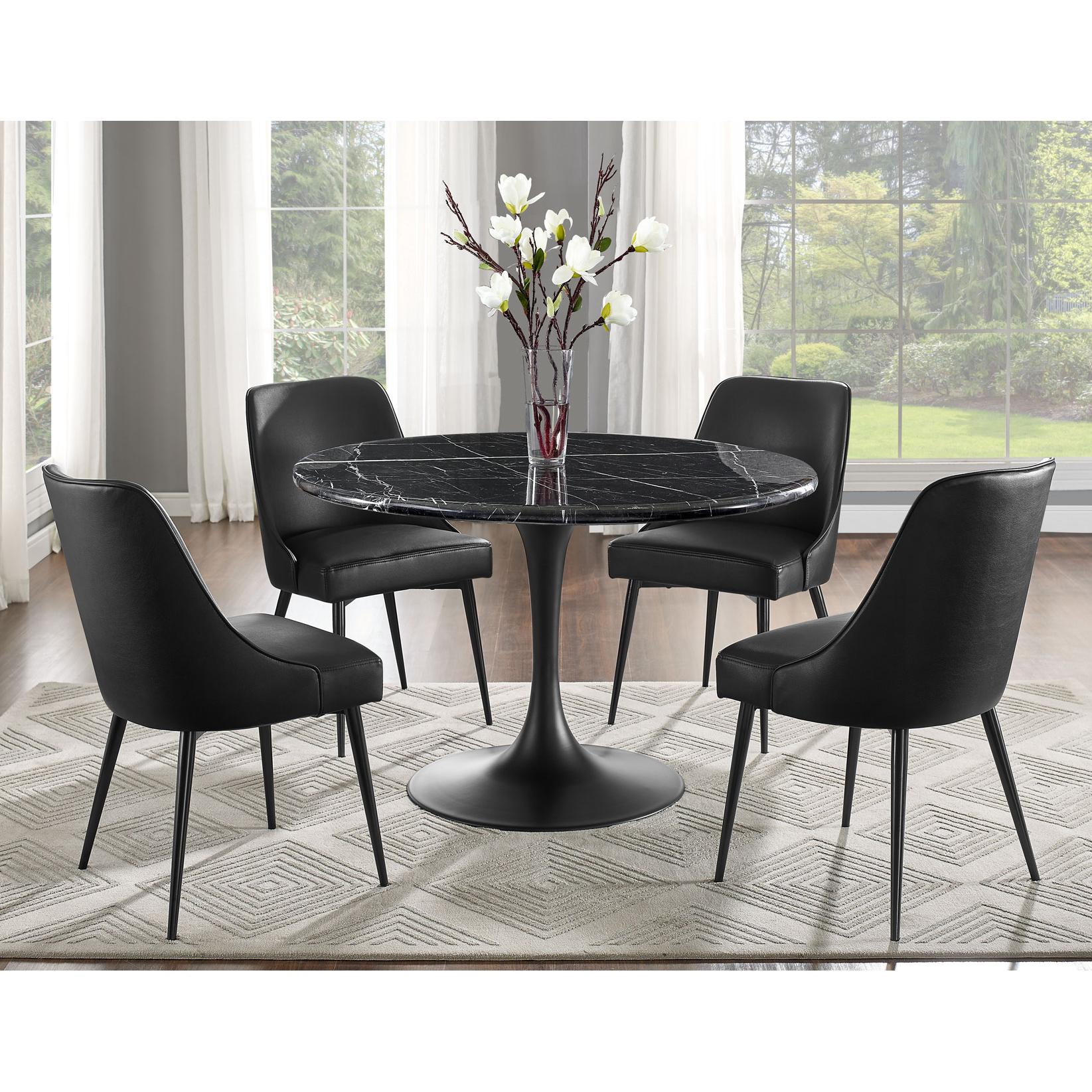  Steve Silver Furniture Colfax CF450KDBMT Round Dining Table - Black IMAGE 3