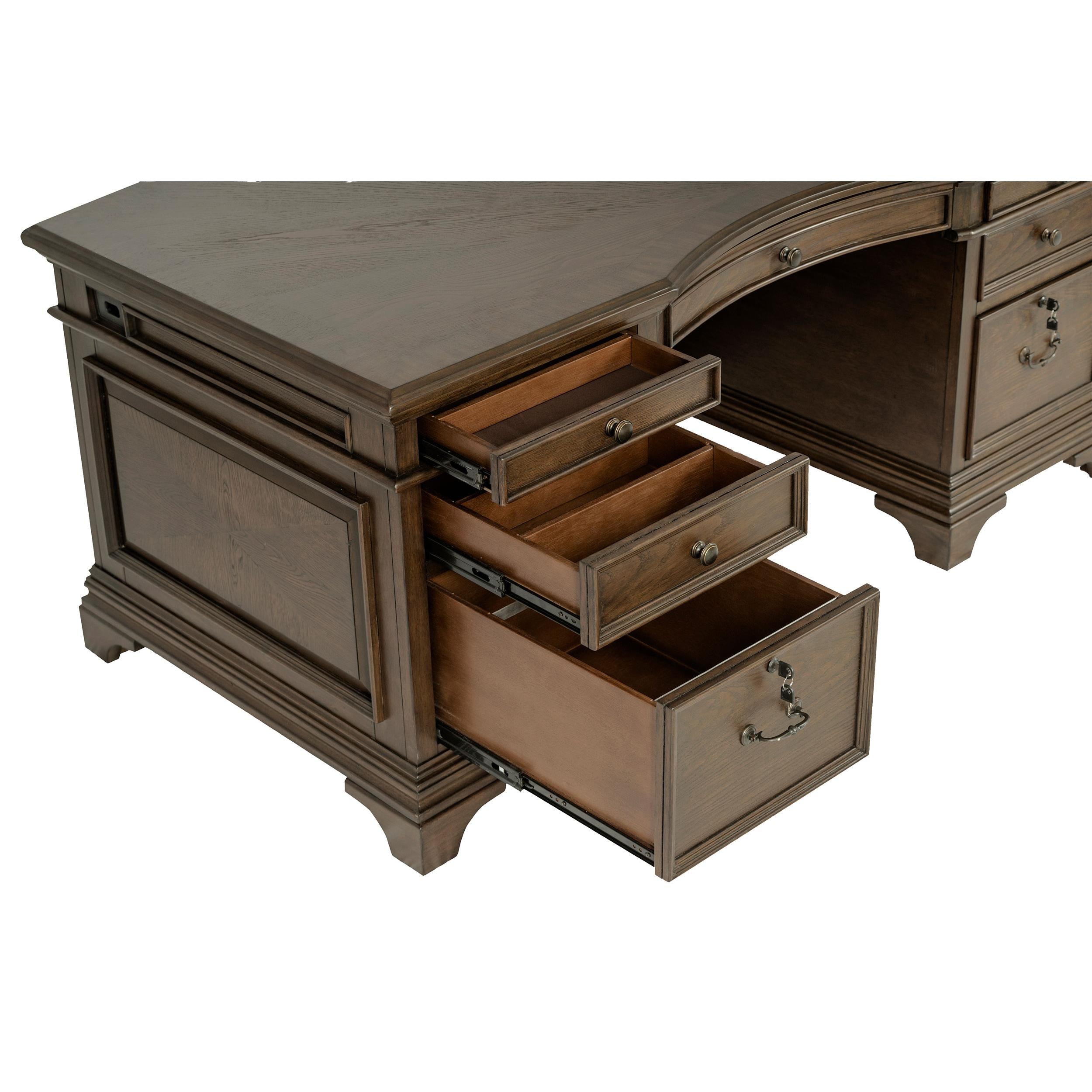  Coaster Furniture Hartshill 881281 72-inch 7-Drawer Executive Desk - Burnished Oak IMAGE 12