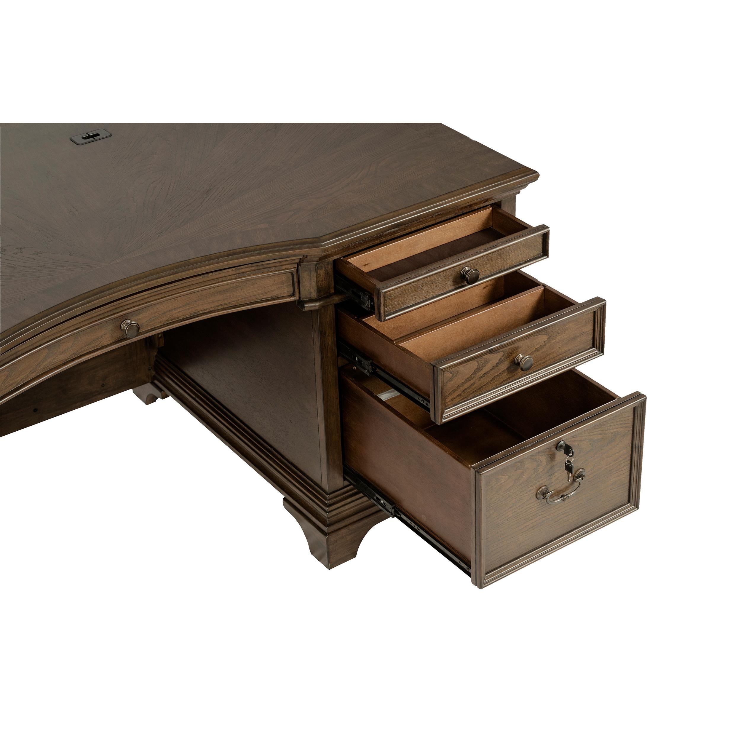  Coaster Furniture Hartshill 881281 72-inch 7-Drawer Executive Desk - Burnished Oak IMAGE 13