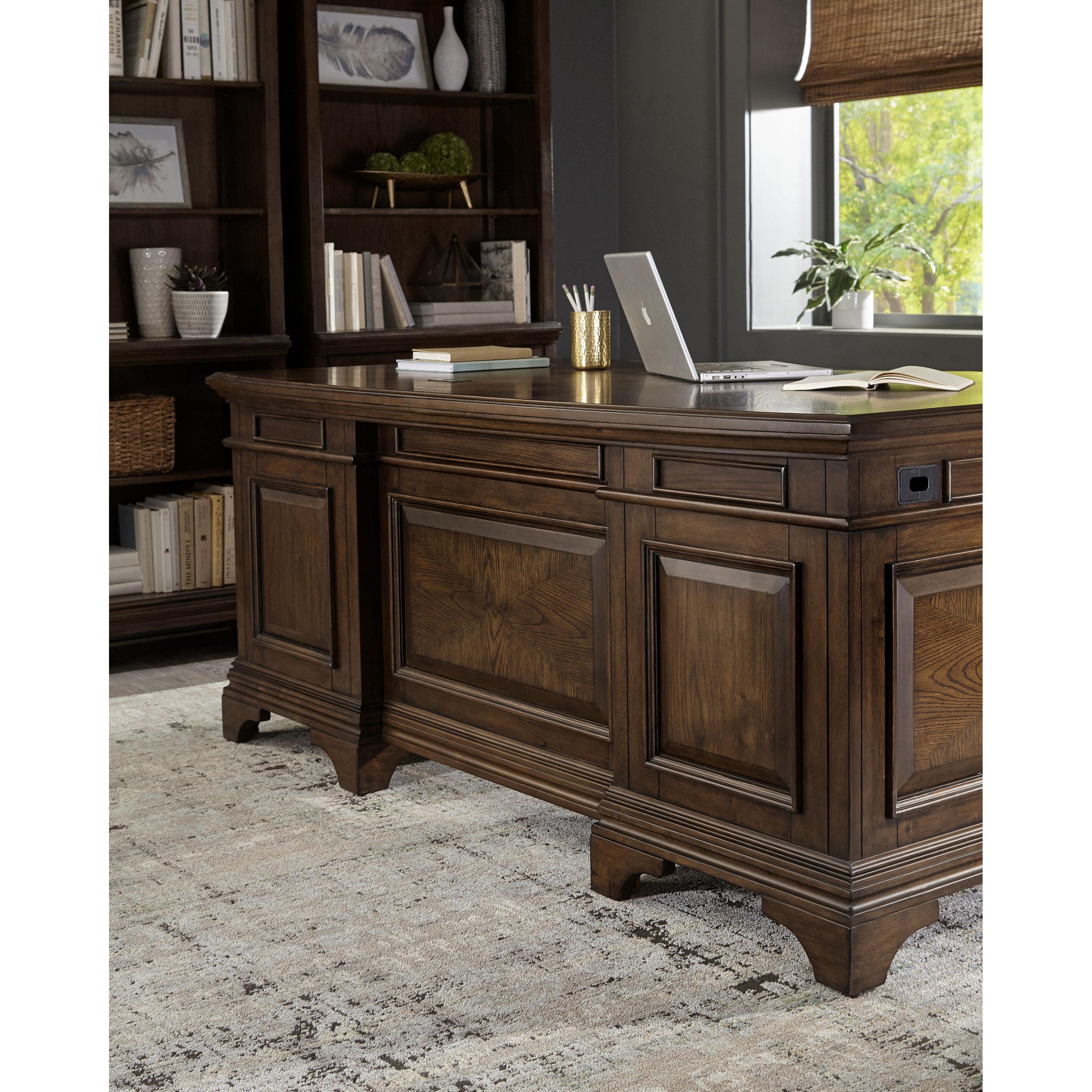  Coaster Furniture Hartshill 881281 72-inch 7-Drawer Executive Desk - Burnished Oak IMAGE 8