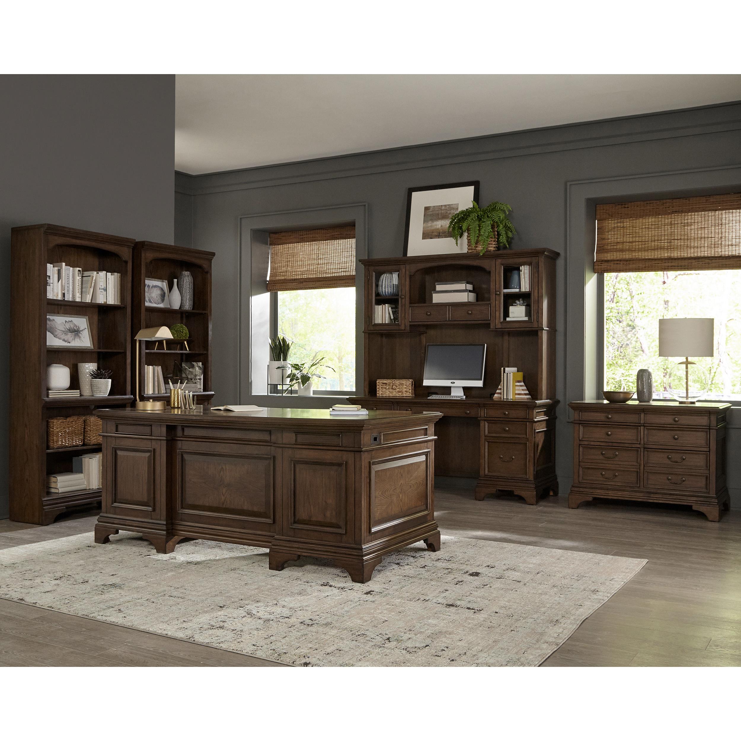  Coaster Furniture Hartshill 881281 72-inch 7-Drawer Executive Desk - Burnished Oak IMAGE 9