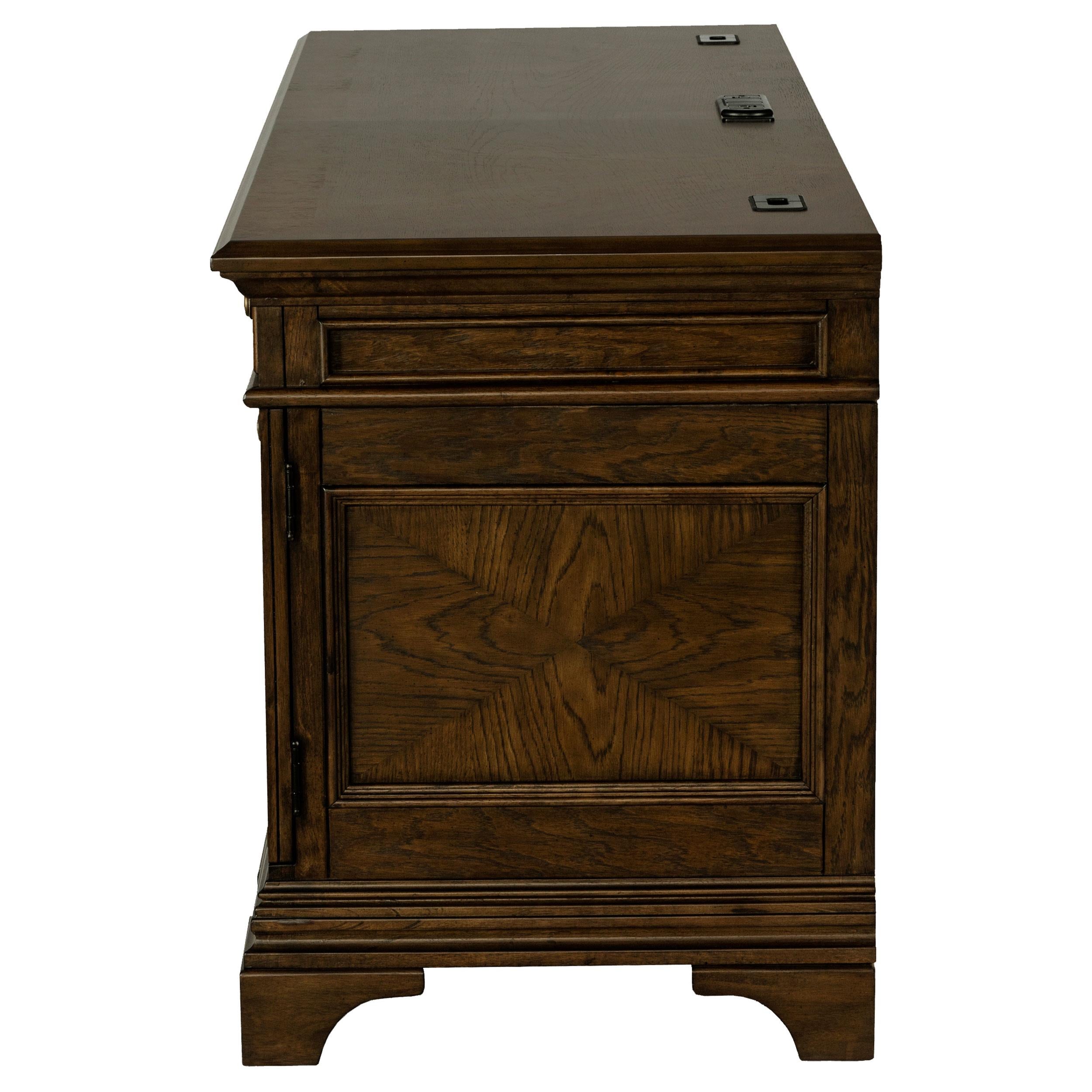  Coaster Furniture Hartshill 881282 66-inch 5-Drawer Credenza Office Desk - Burnish Oak IMAGE 4