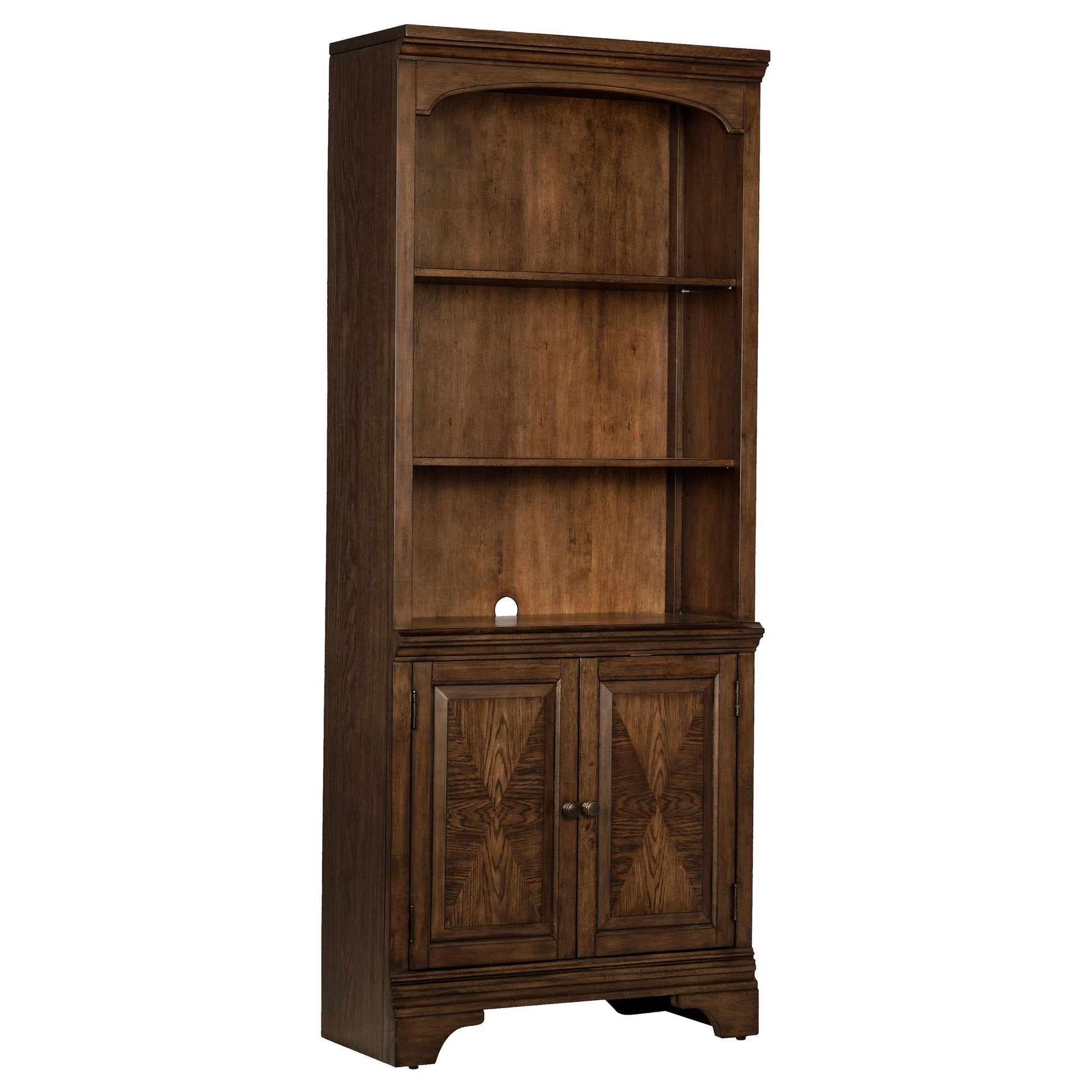  Coaster Furniture Hartshill 881286 78-inch 3-shelf Cabinet Bookcase - Burnished Oak IMAGE 1