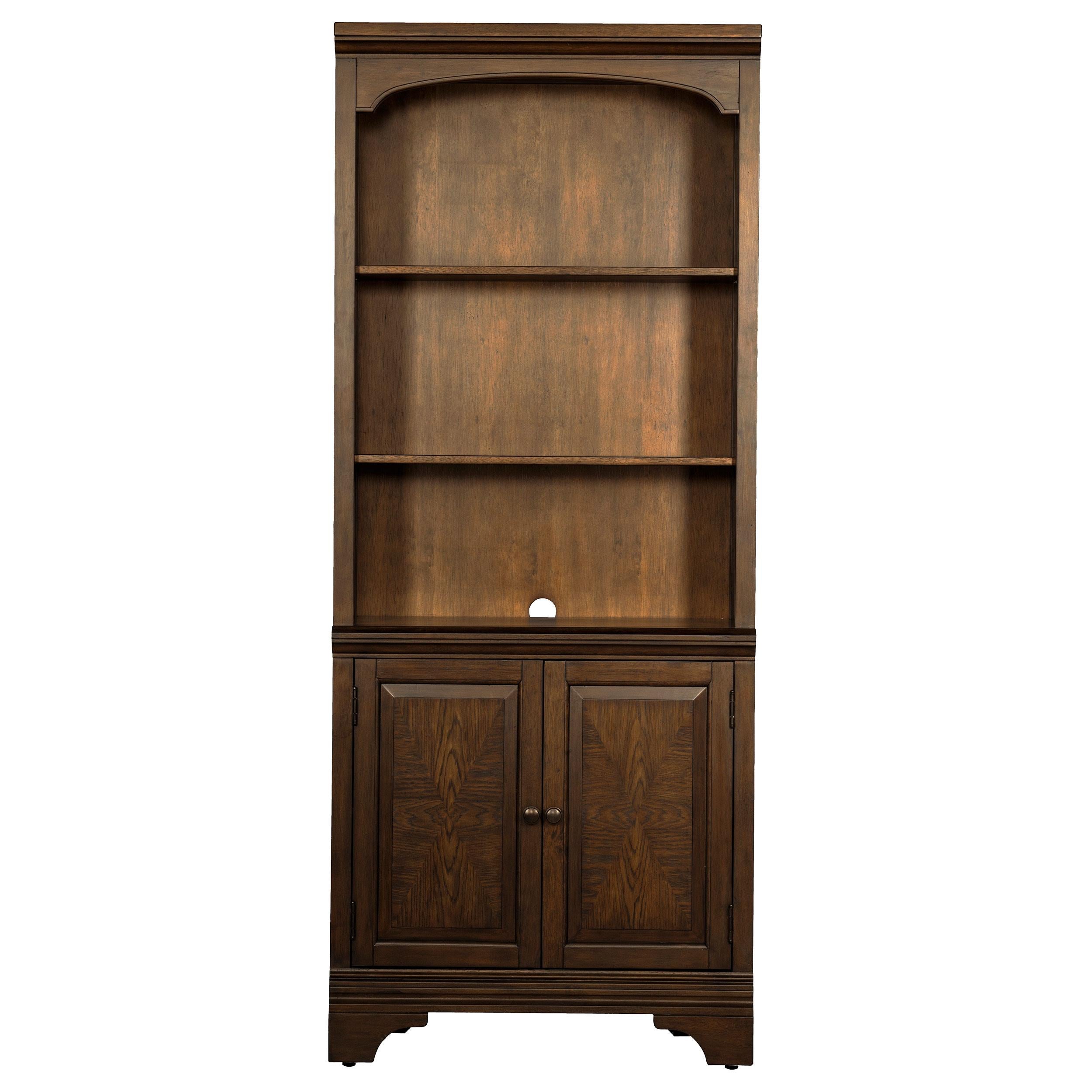  Coaster Furniture Hartshill 881286 78-inch 3-shelf Cabinet Bookcase - Burnished Oak IMAGE 3