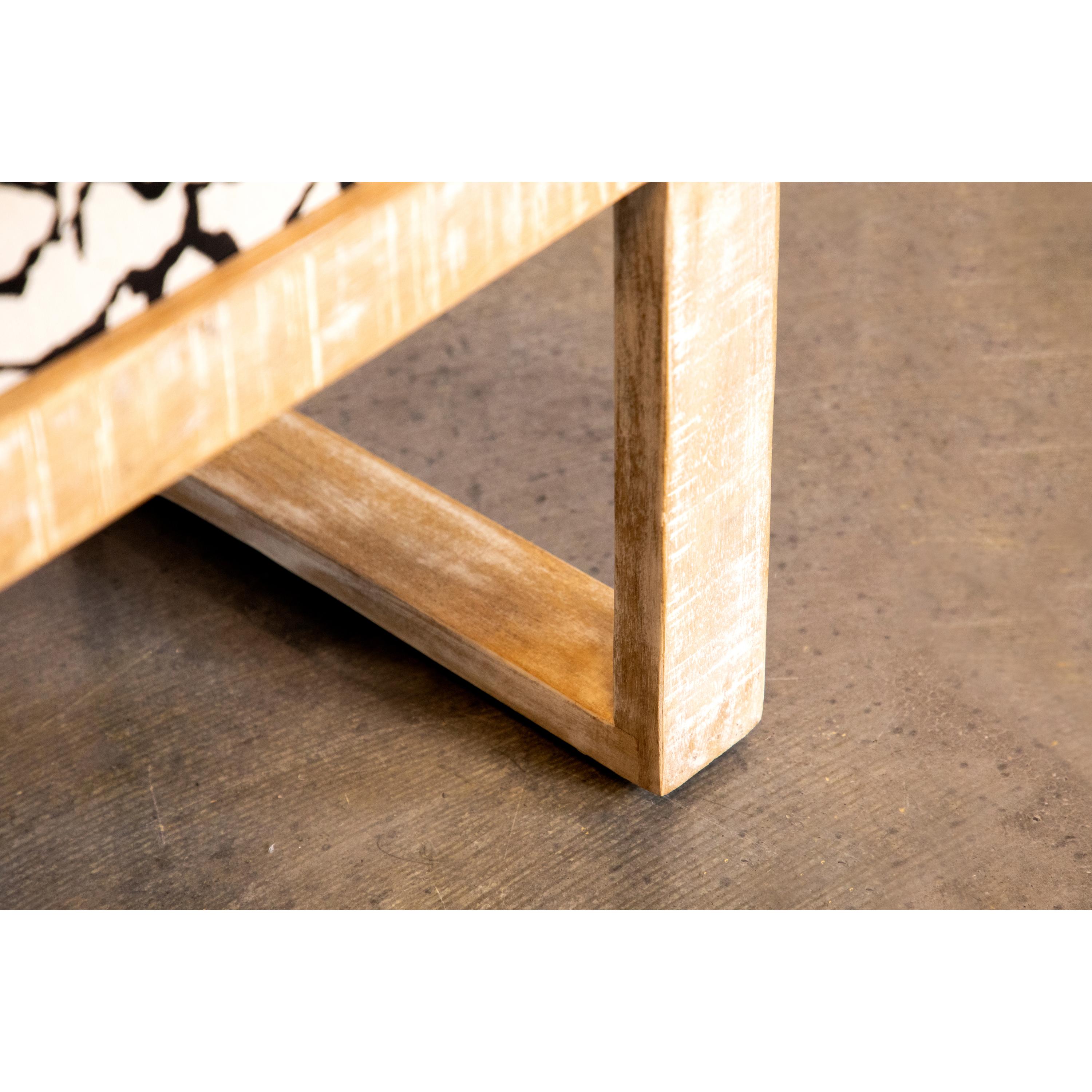  Coaster Furniture Aiden 914138 Fabric Upholstered Accent Bench - Distressed White IMAGE 2