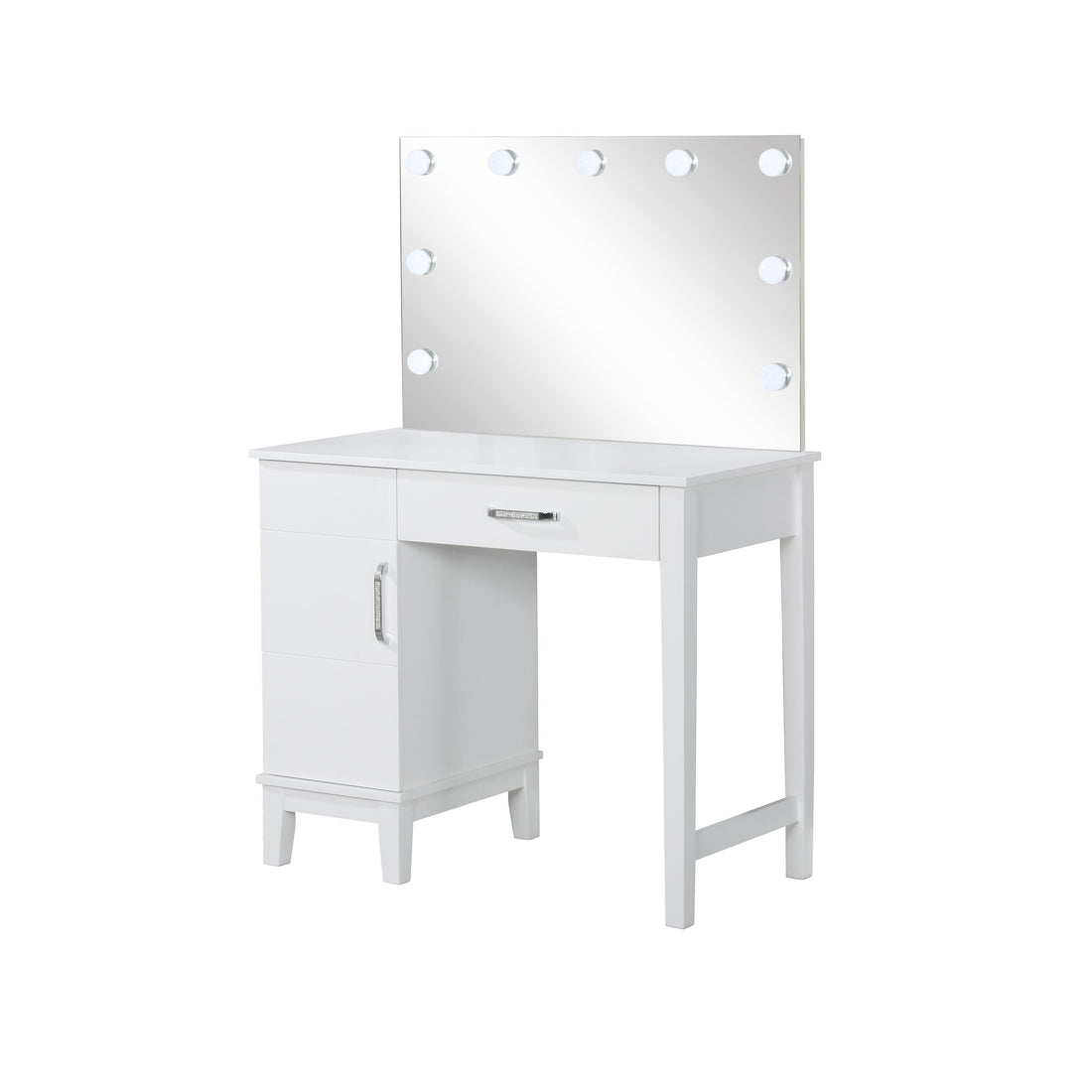  Coaster Furniture Elijah 931149 Vanity Set with Lighting & Stool - White and Dark Grey IMAGE 1