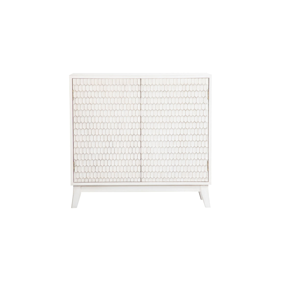  Coaster Furniture Gambon 953401 2-door Wood Honeycomb Pattern Accent Cabinet - White IMAGE 1